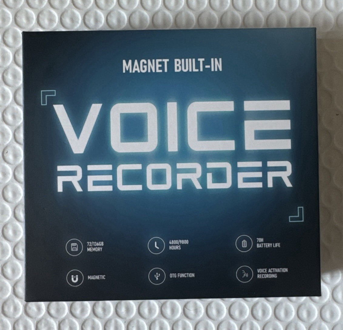 128GB Magnetic Voice Recorder 9800Hrs AI Noise Reduction Portable with Playback