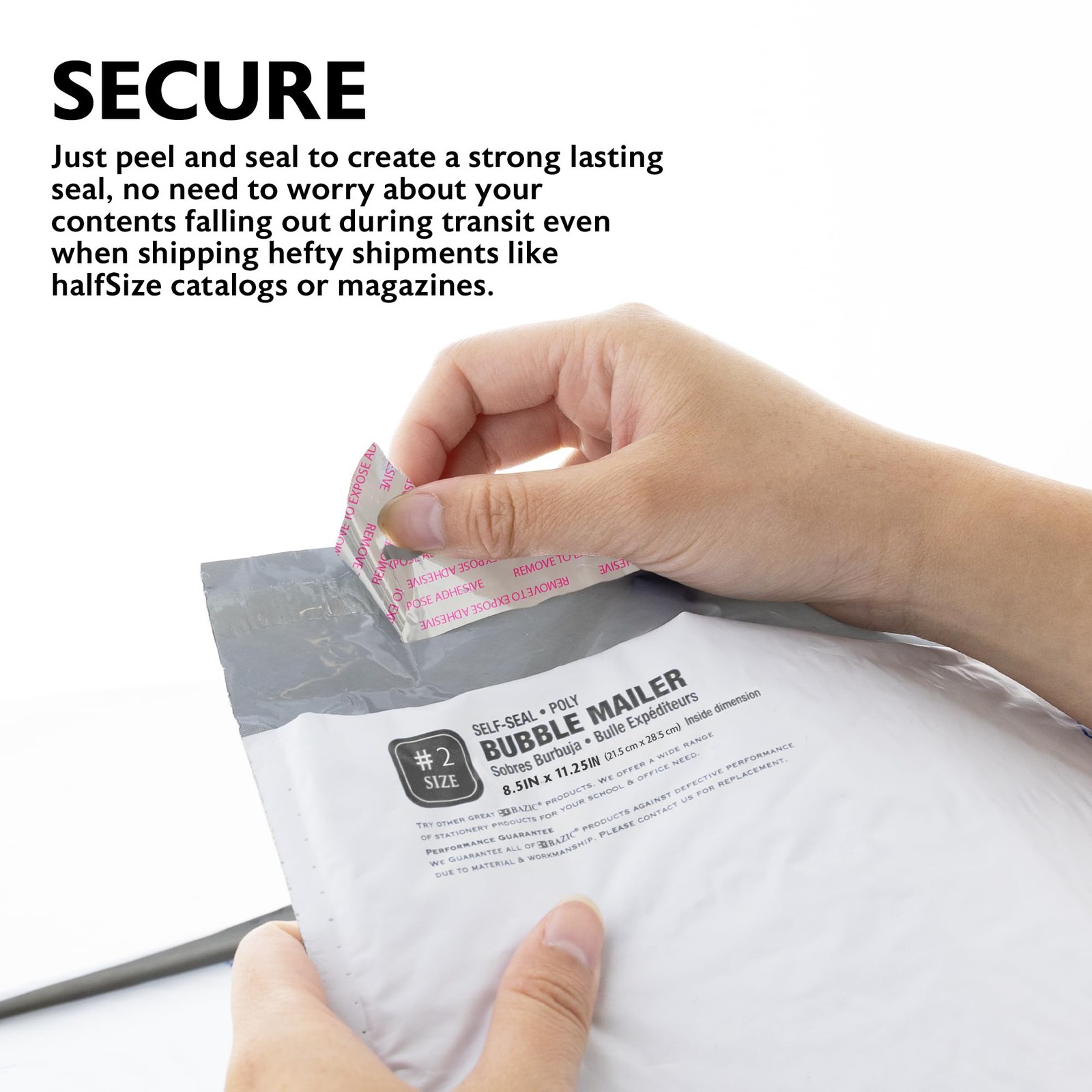 BAZIC Products #2 Poly Bubble Mailers, 8.5 x 11.25 in, 1-Pack, White