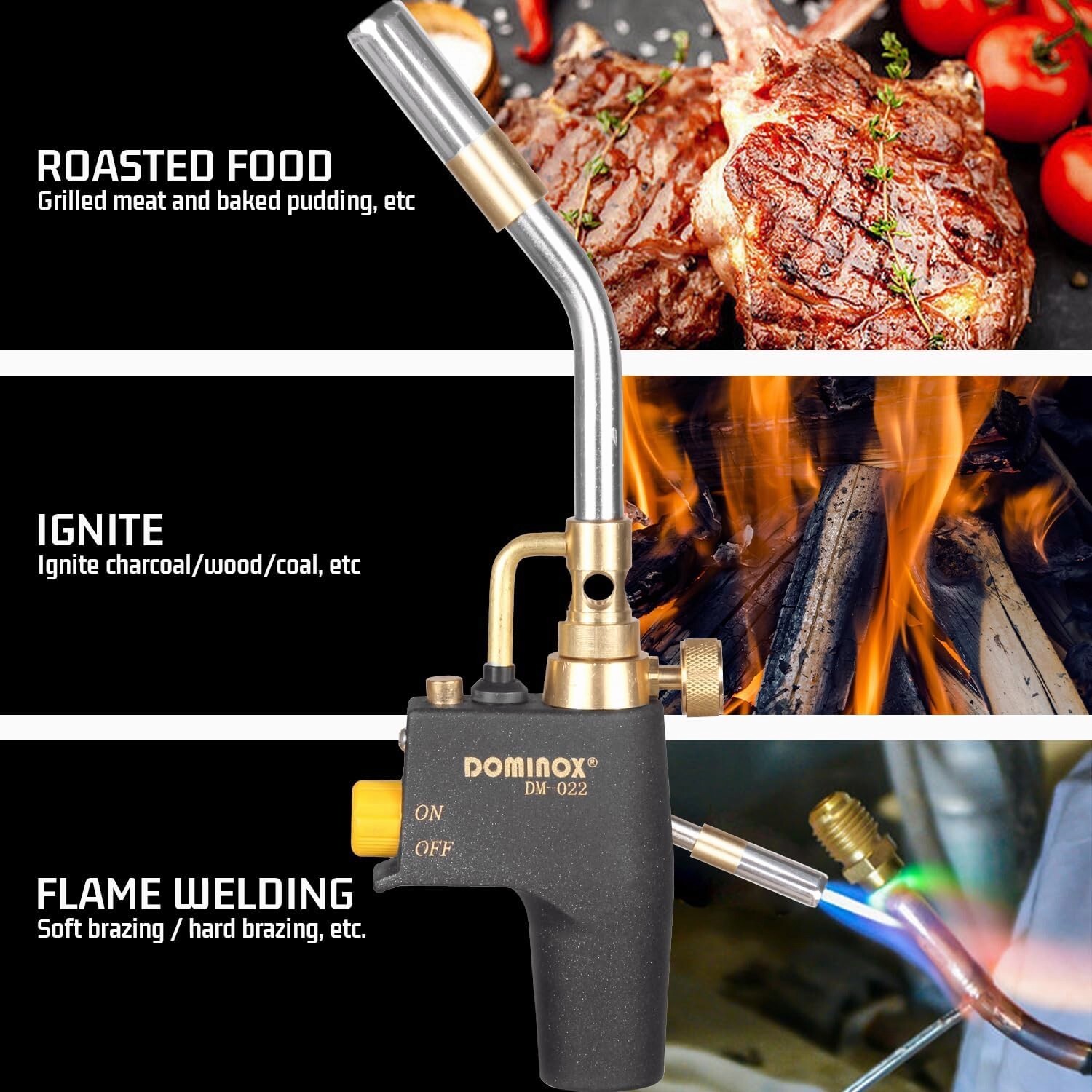 Propane Torch Head High Intensity Mapp Trigger Start Gas Torch Soldering Kit
