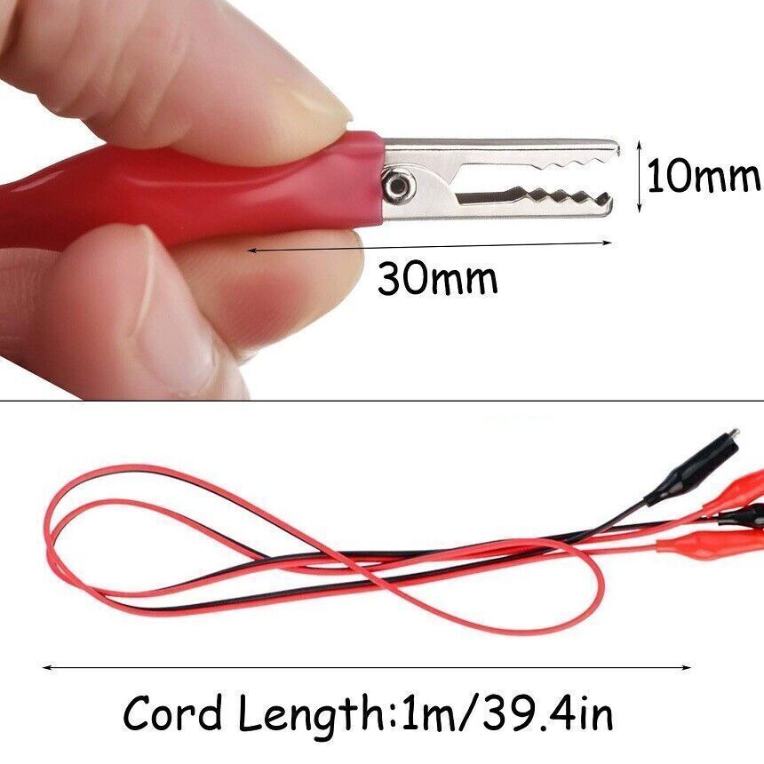 6PCS Double Ended Crocodile Wire Alligator Clip Electric Test Cable Connector US