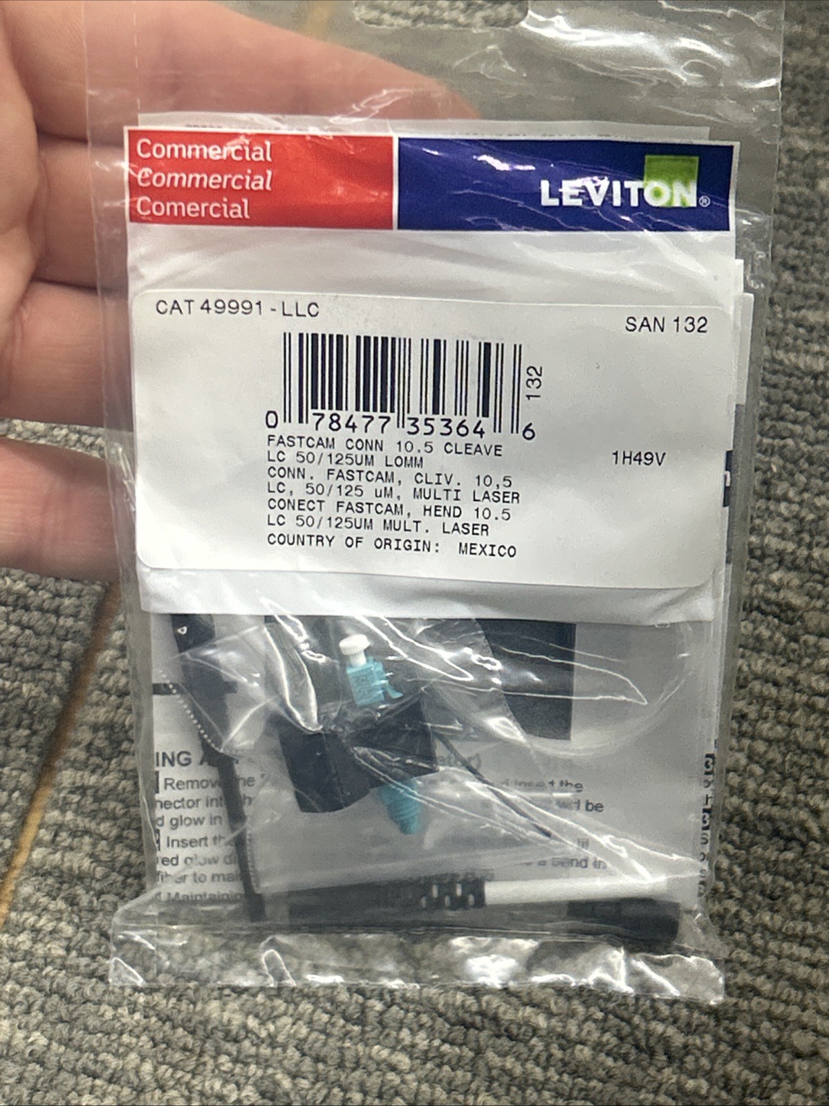 49991-LLC Leviton FastCAM Pre-polished Con LC Aqua 50/125μm MM NEW STOCK 1010341