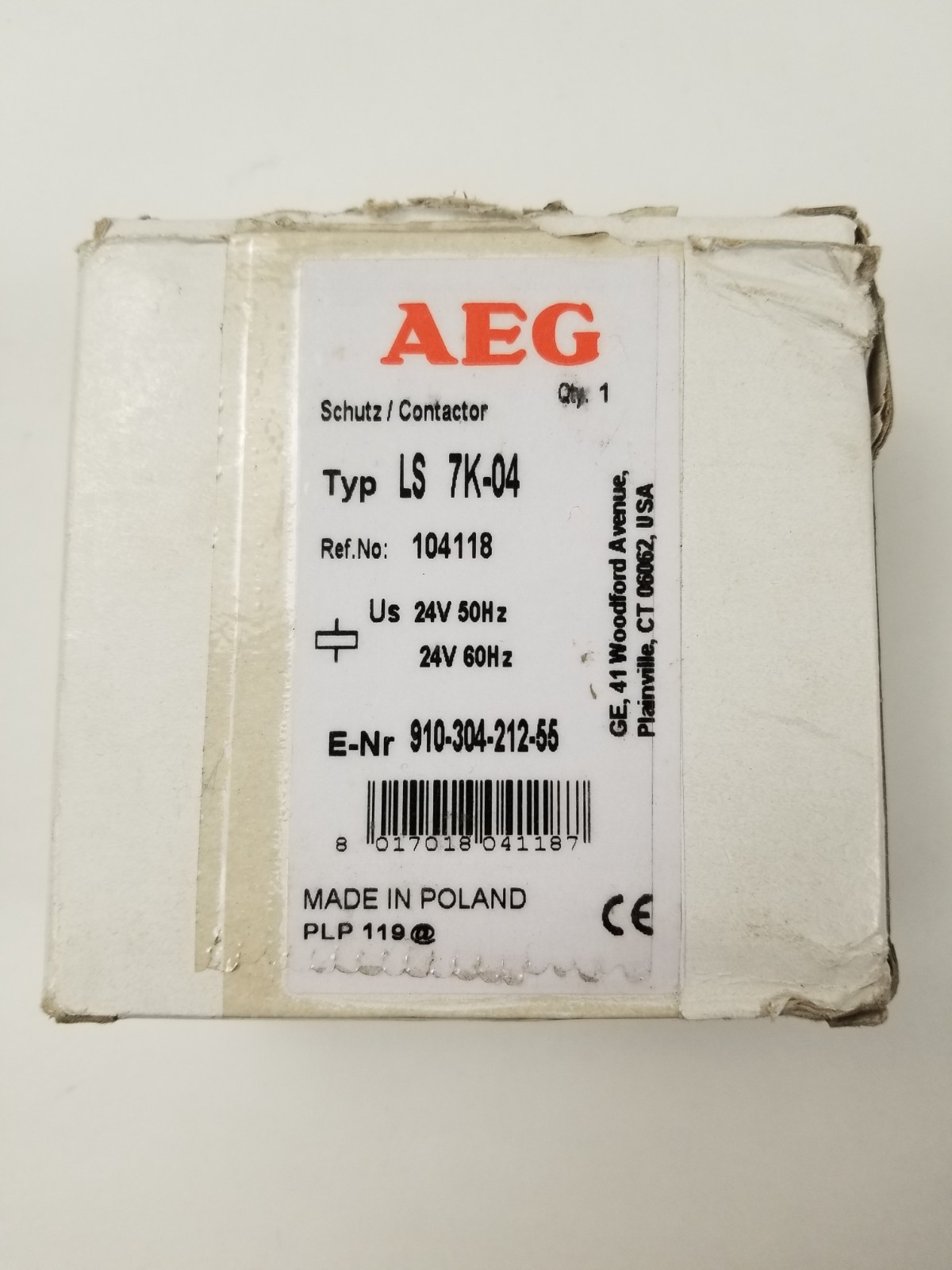 AEG LS 7K-04 Contactor 30A 24V 4PST-NC NEW