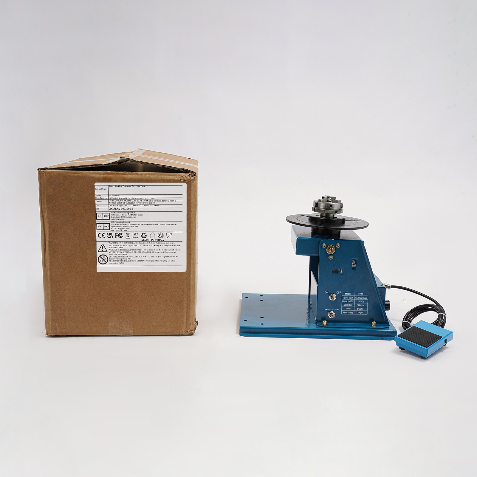 110V 10KG Rotary Welding Positioner , 0-90° Welding Positioning Turntable Table,