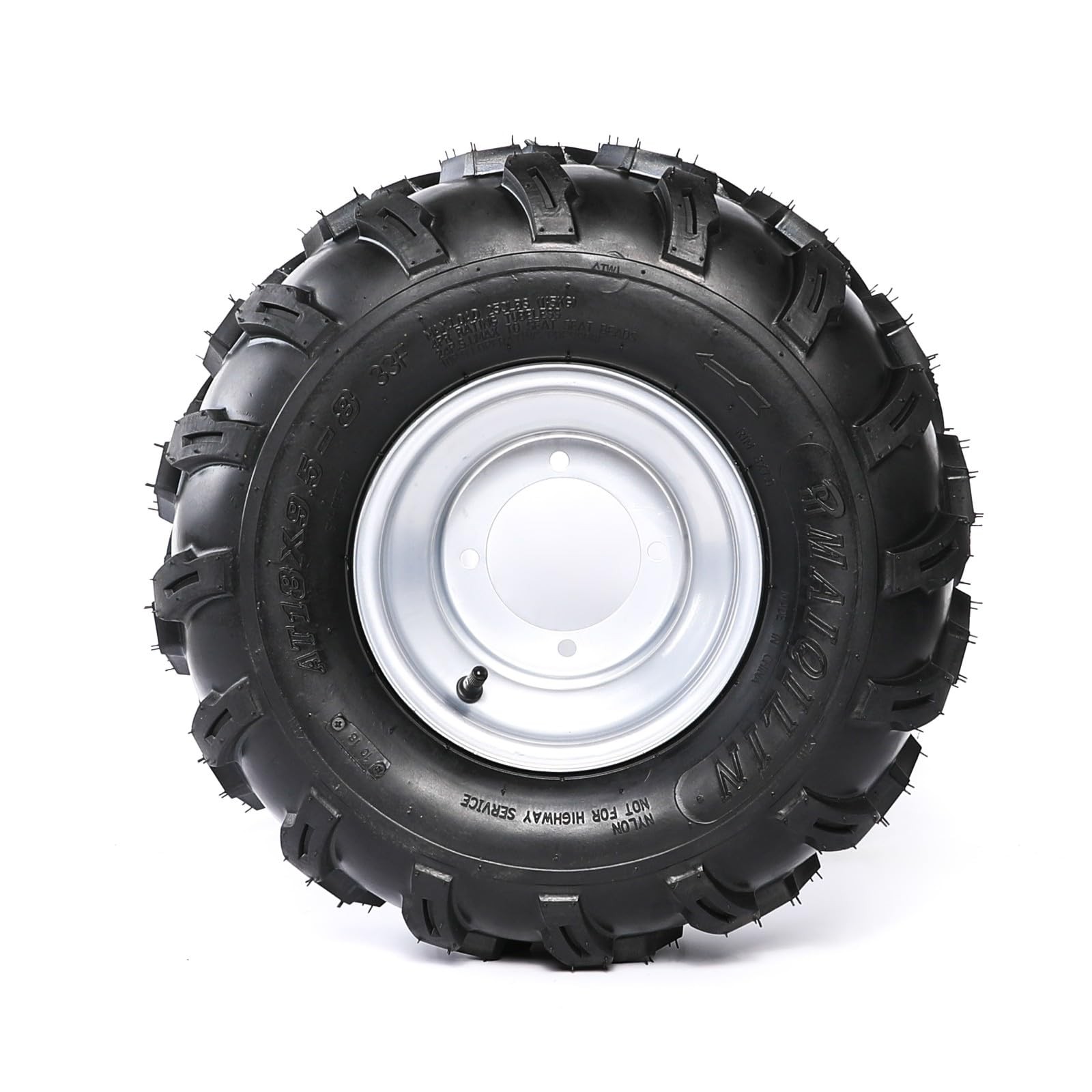 18×9.5-8 ATV Tire Rim 4 Lug 110mm for Go Kart UTV Mini Bike Golf Cart Lawn Mower