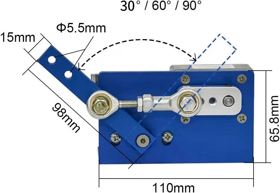 DIY Design 12V Linear Actuator Reciprocating Motor 8RPM Adjustable 90° Stroke