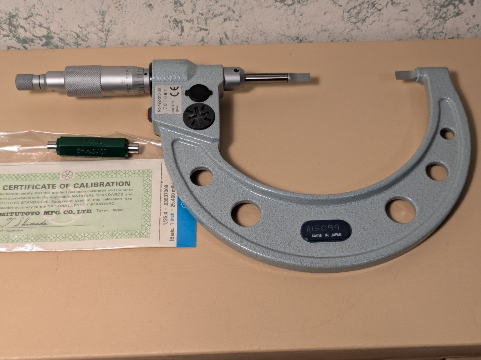 MITUTOYO 2-3 Inch DIGITAL Blade MICROMETER NO 422-313-30 w/ CASE & STANDARD