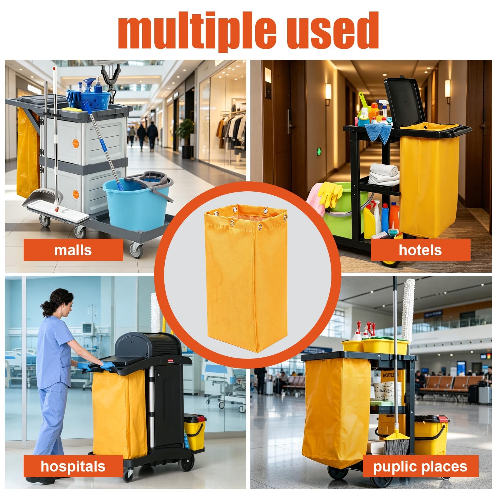 Janitorial Cleaning Cart Bag: Commercial Products 23 Gallon Industrial Janito…