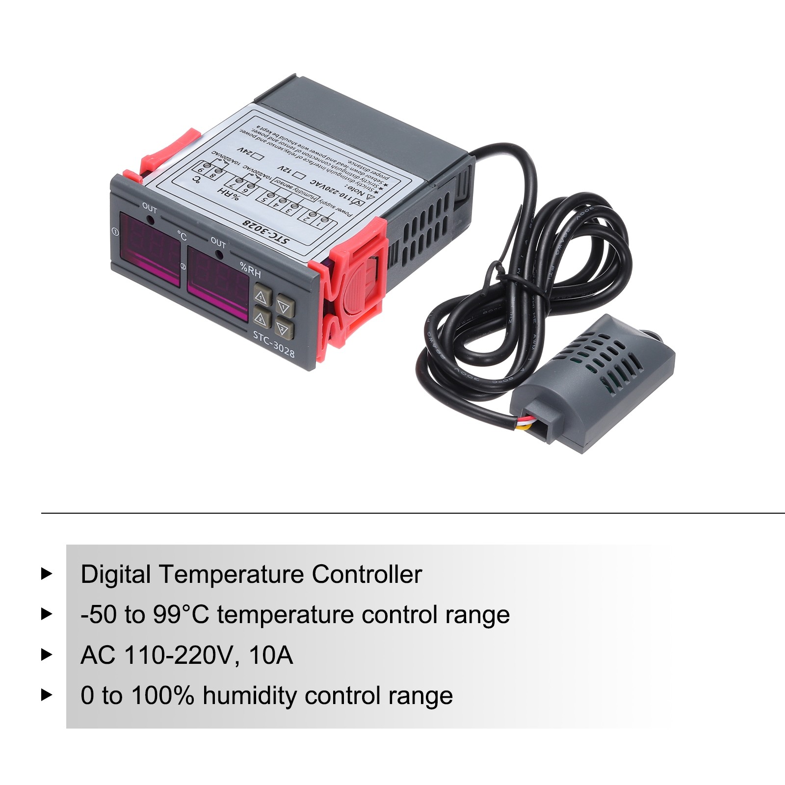STC- 3028 10A AC110-220V Digital LED Digital Temperature and Humidity Controller