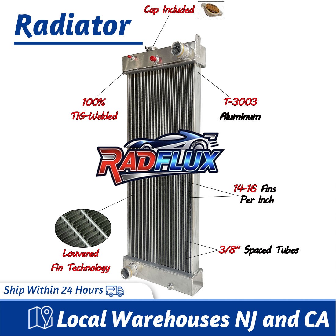 Radiator For Komatsu Excavator PC300-8/350-8/400-7/450-7 #207-03-75121 Aluminum