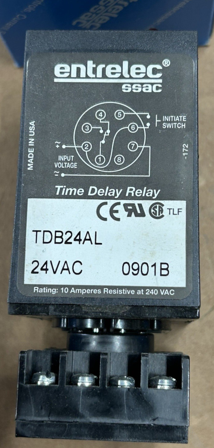 ENTRELEC SSAC TDB24AL 0901B Relay 24vdc Digi-Set, NEW