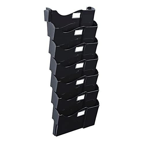 UNIVERSAL GRANDE CENTRAL FILING SYSTEM SEVEN POCKET WALL MOUNT PLASTIC – BLACK