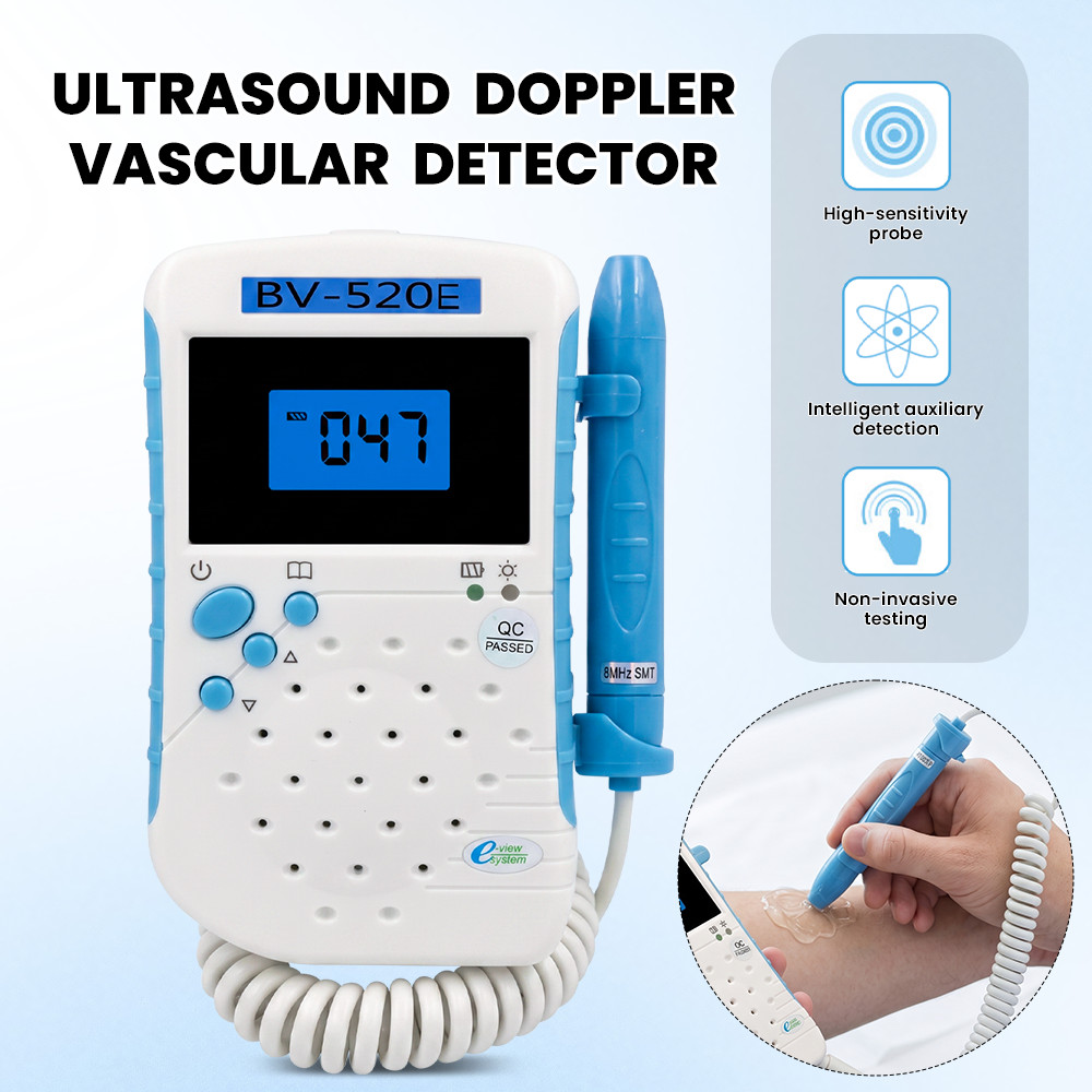 Handheld Vascular Doppler, 8.0MHz Blood Flow Velocity Meter, Portable