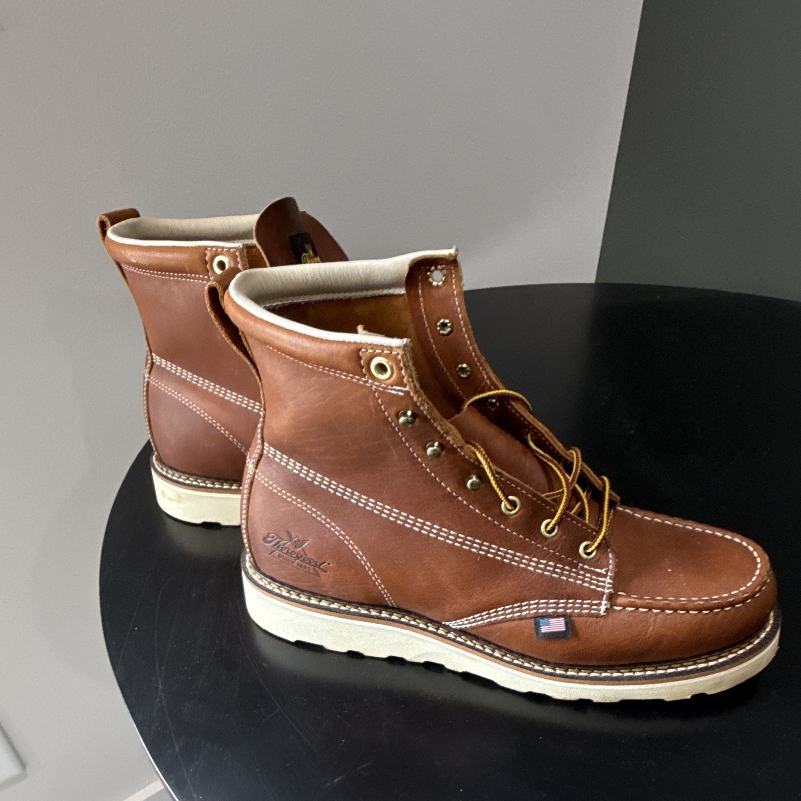 Thorogood Men’s 10D Brown Leather Lace-Up Work Boots EH ASTM F2892-18 814-4200