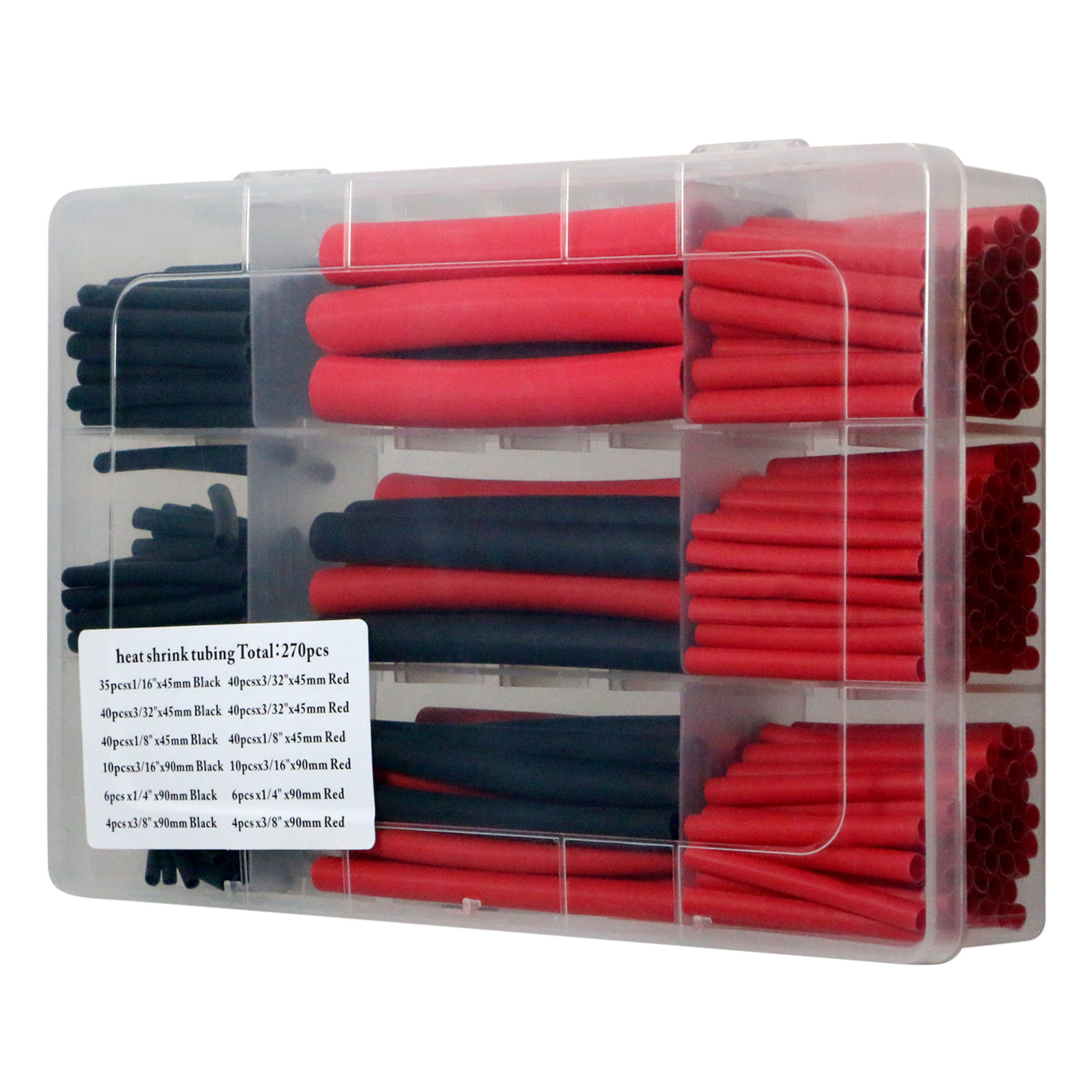 1 Pack XFITTING 270 PCS Heat Shrink Tubing Kit, 3:1 Adhesive Lined, Black & Red