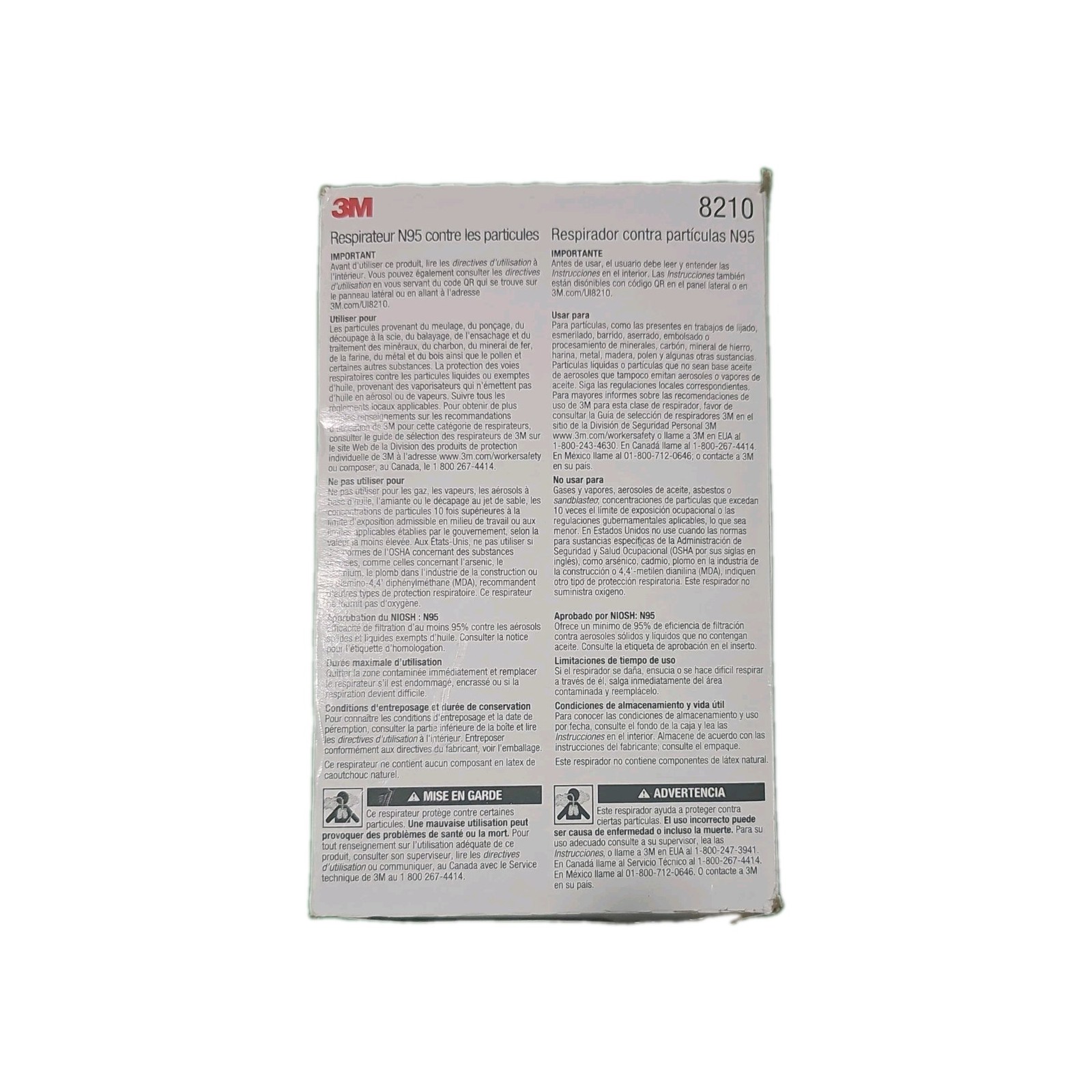 3M 8210 N95 Particulate Respirator Mask Box of 20 EXP 04/2025 NIOSH
