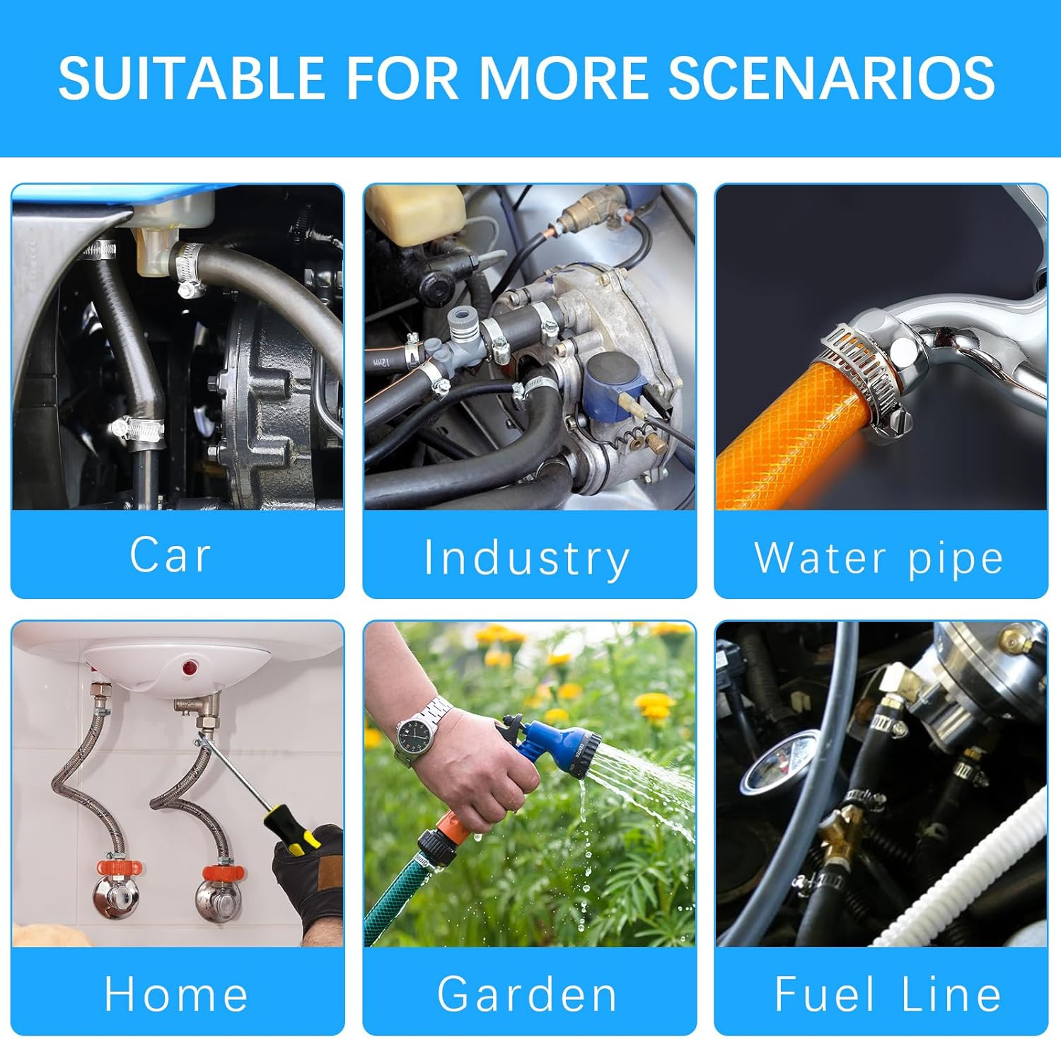Hose Clamps Assortment Kit Are Used For Home Garden Automotive Connections 24PCS