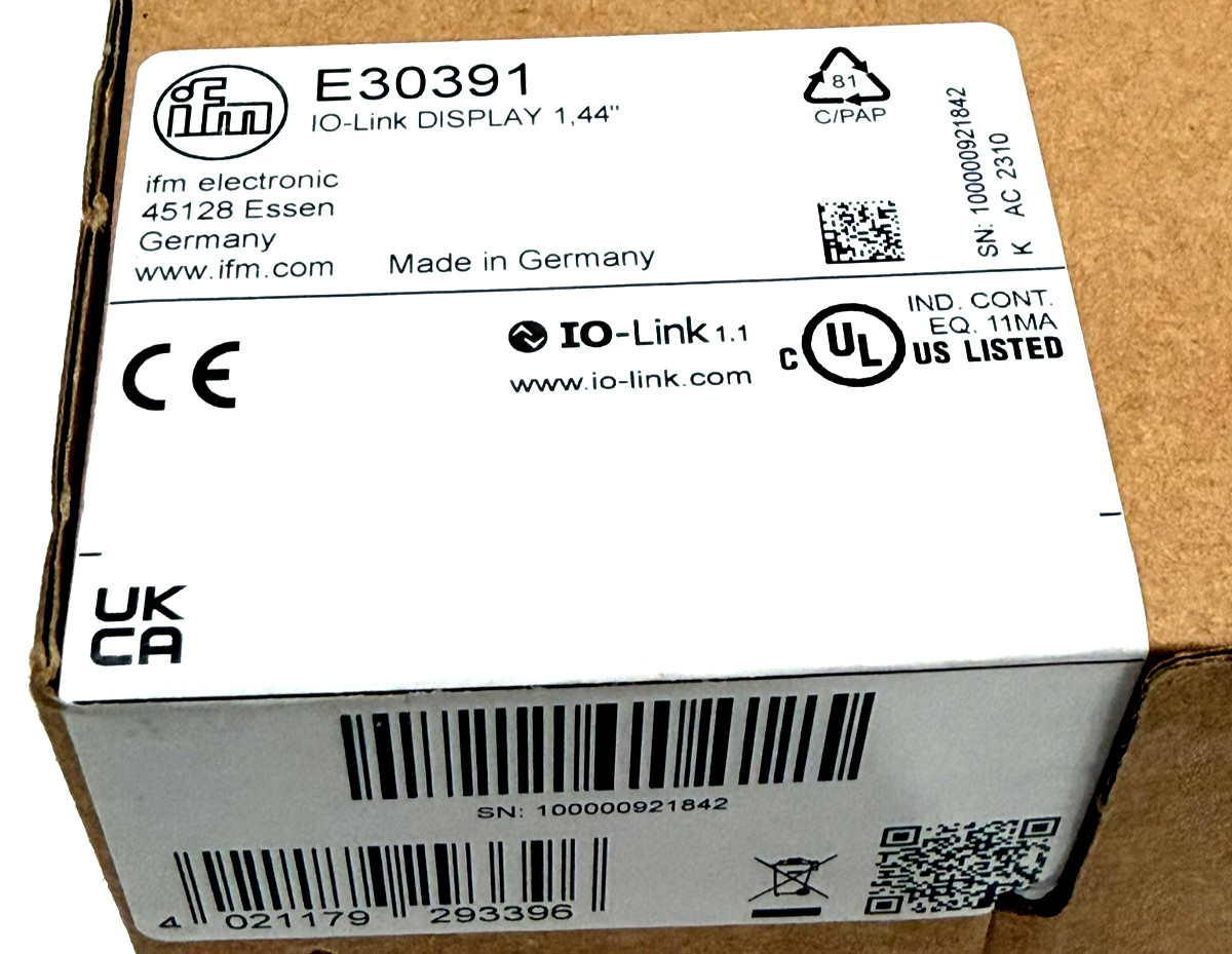 NEW IFM EFECTOR E30391 I/O LINK DISPLAY 1.44″