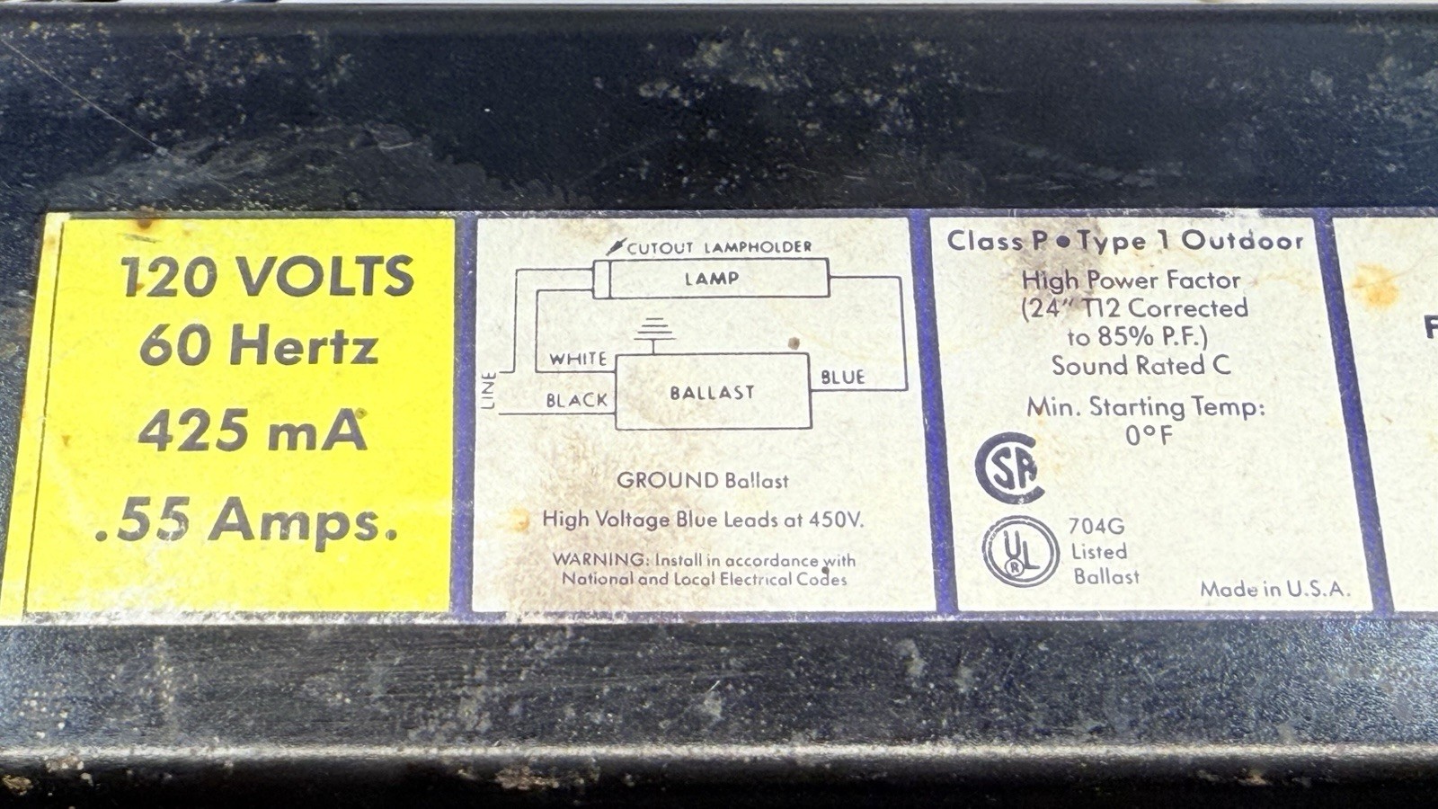 NEW Advance SM-140-S-TP Ballast, 120V, 60 Hz, 1-Lamp