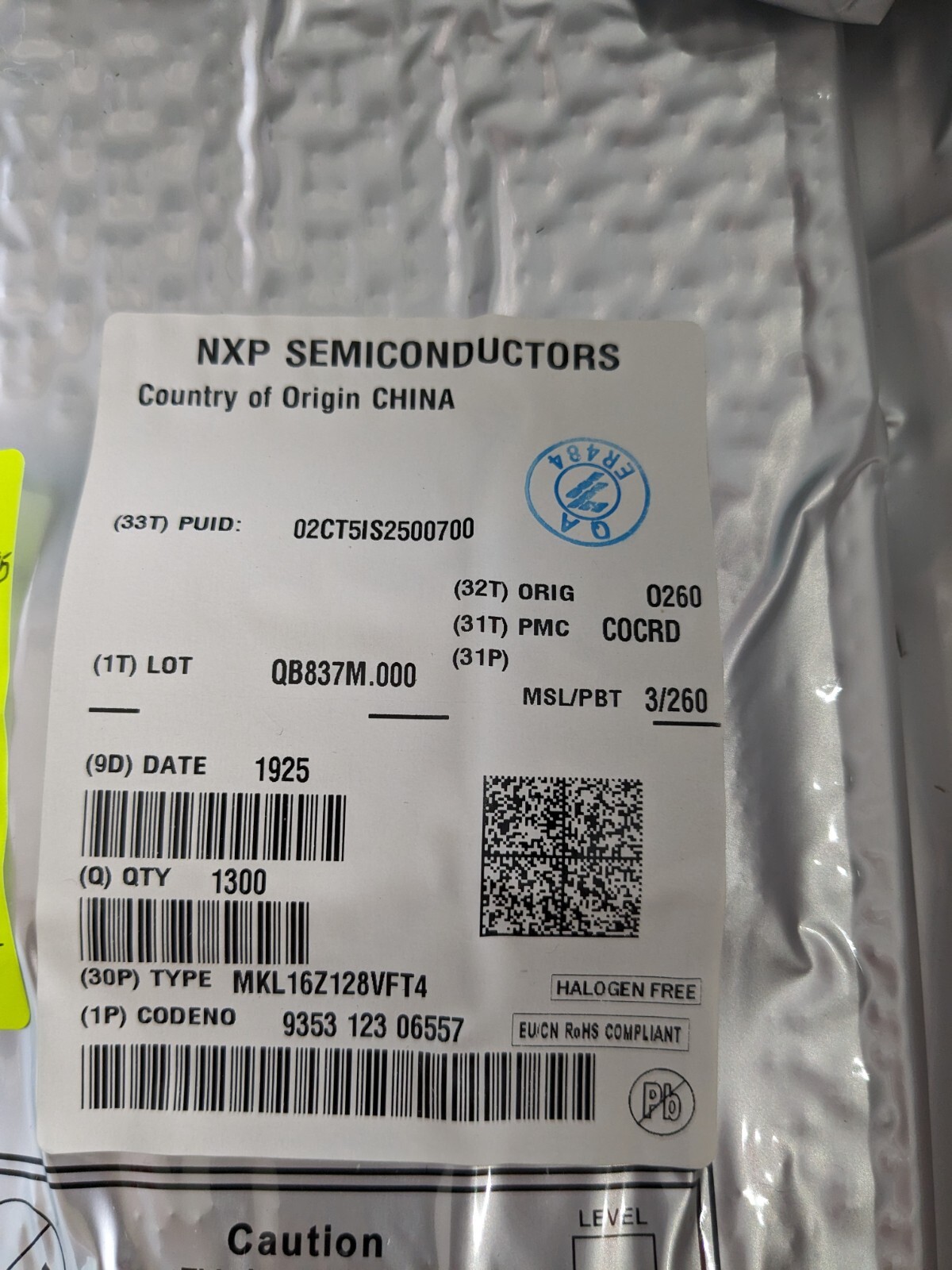 1300x USA NEW Sealed NXP ARM Cortex Kinetis IC MCU 32BIT 128KB FLASH 48QFN
