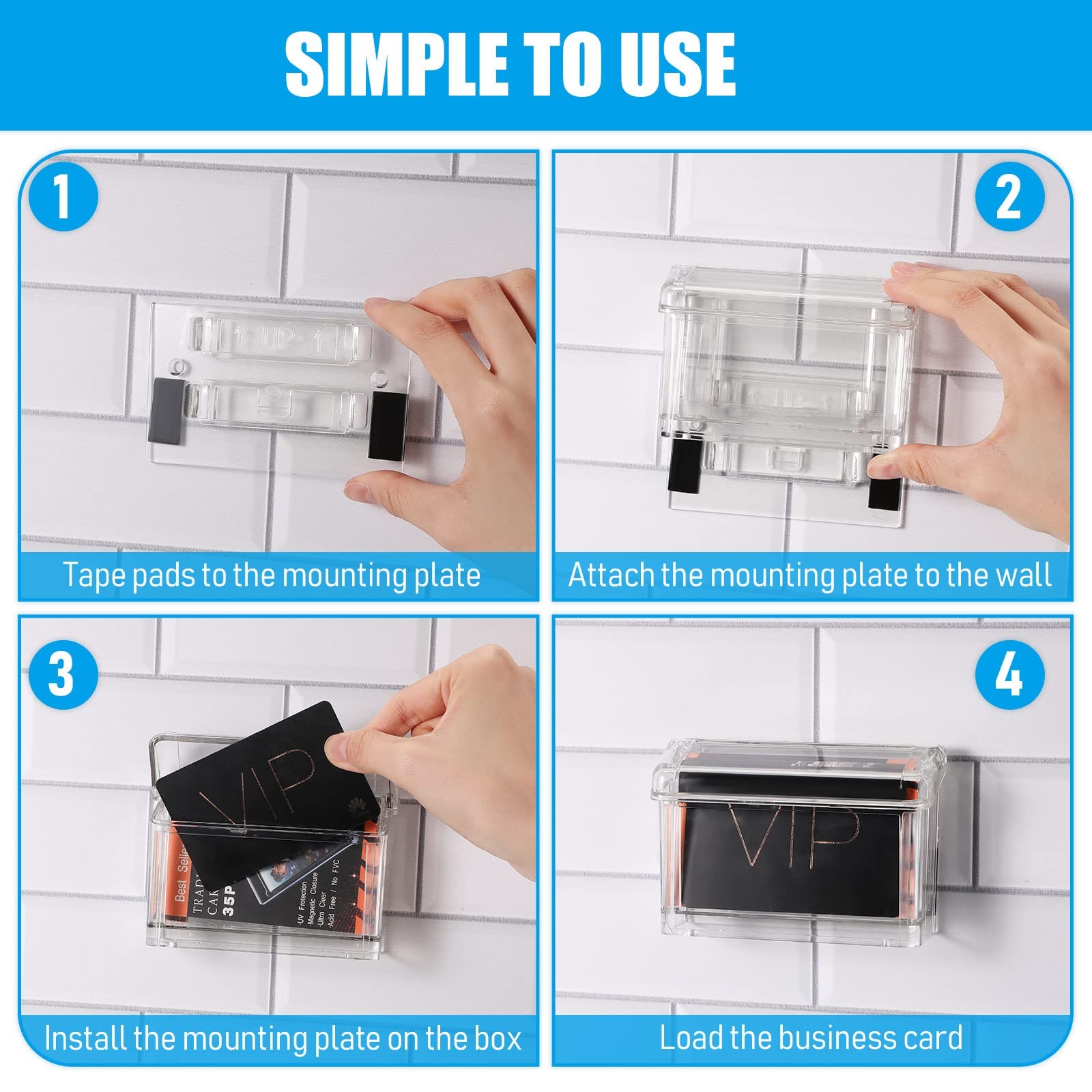 Vicenpal Outdoor Business Card Holder Wall Mount Acrylic Business Card Box In