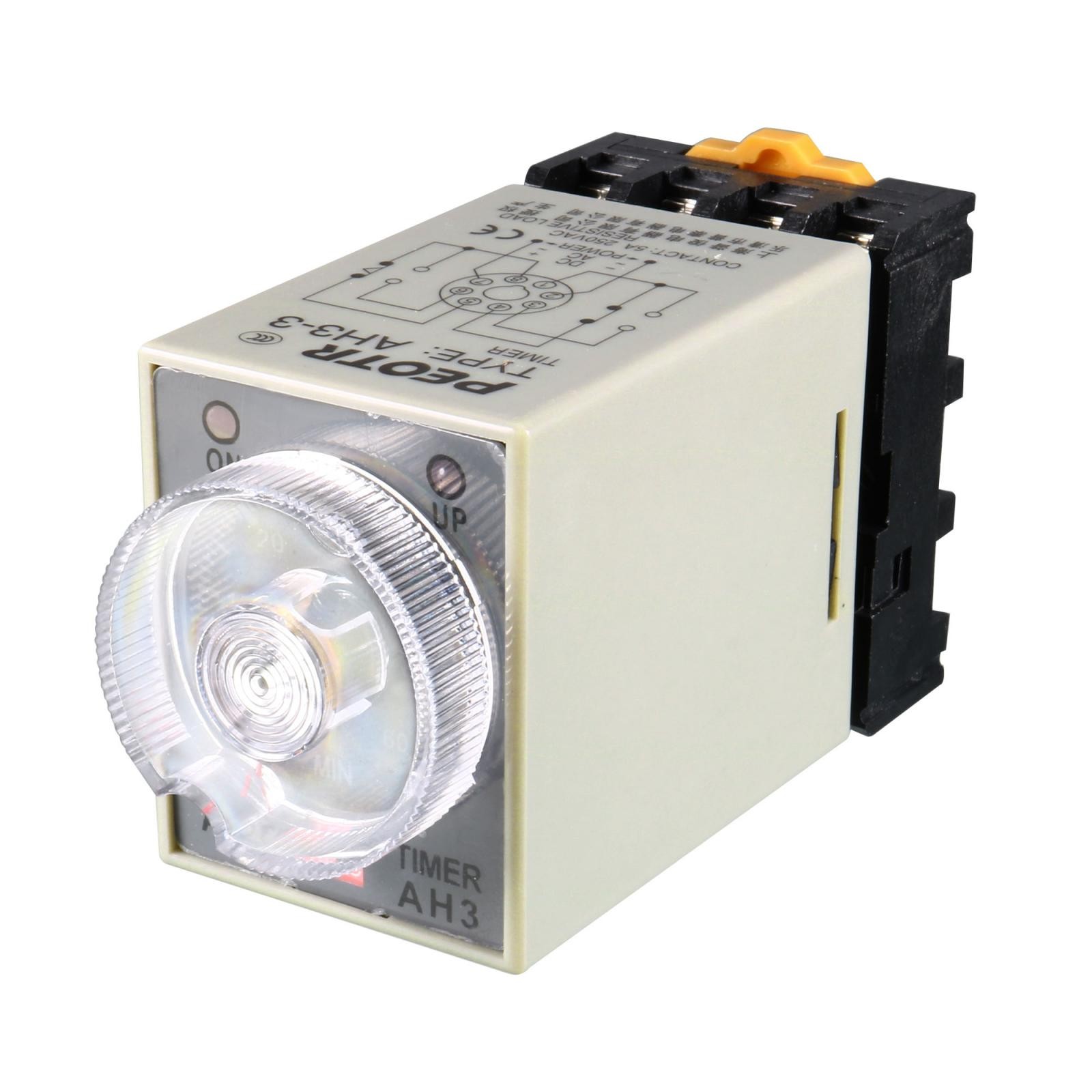 110VAC 8 Pin 0-60 Minute Rail Mount AH3-3 Delay Timer Time Relay w Socket