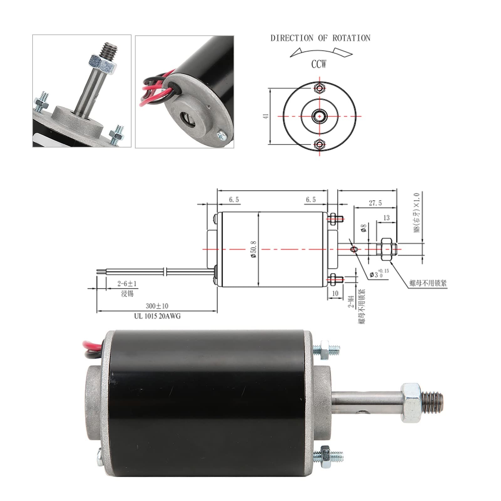 High Torque DC Motor 12 V/24 V Permanent Magnet Motor Mini DC Motor DIY Gener