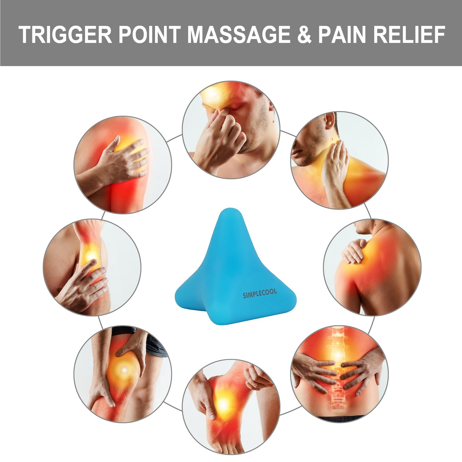 Manual Trigger Point Massage Tool Small Massager Ball 3″×2.6″ 3×2.6″, Blue