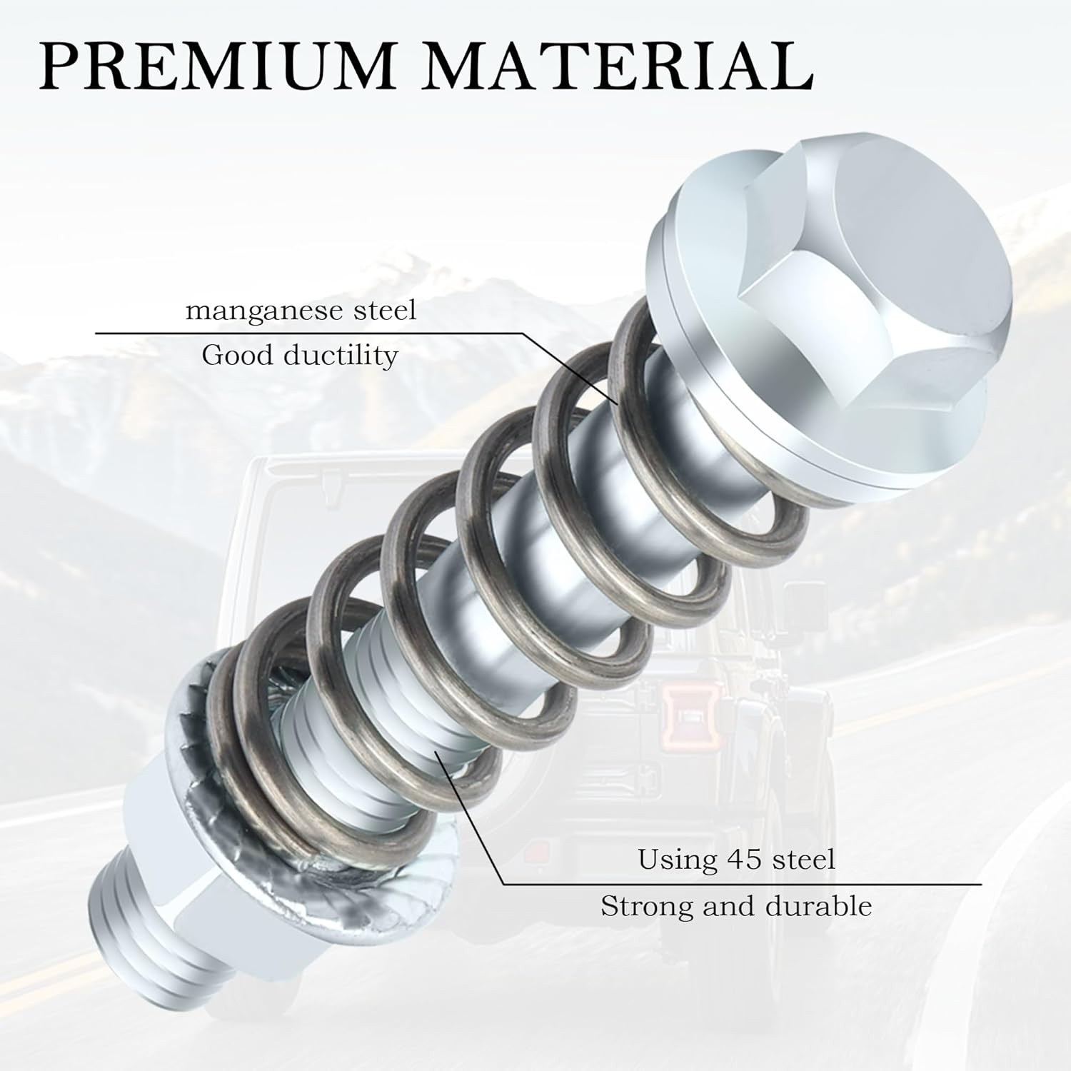 2PCS Professional Exhaust Flange Bolt and Nut Kit with Springs, Color: Silver