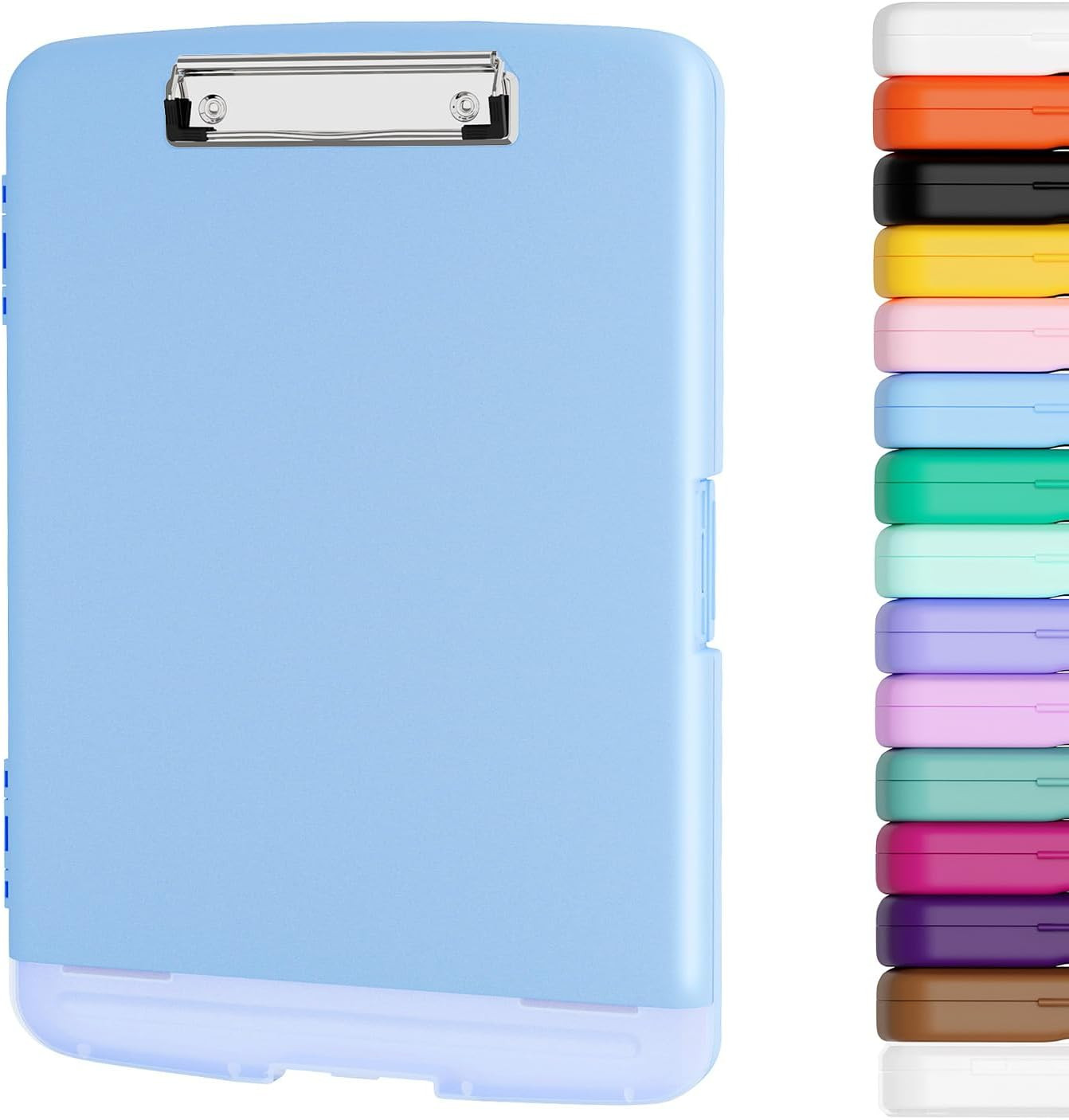 Dark Blue Clipboard with Storage & Pen Holder, 8.5×11, for Nurses & Teachers