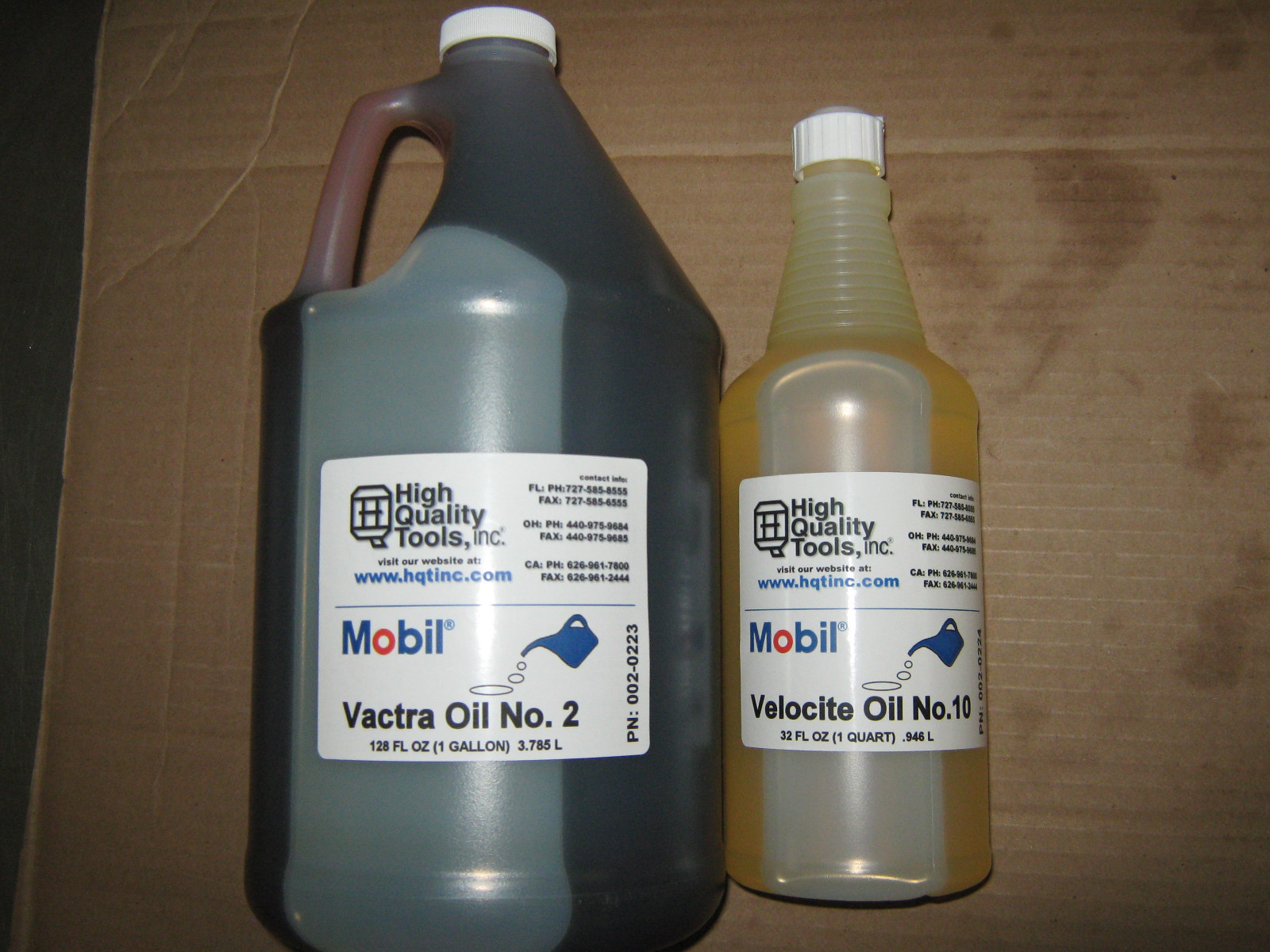 1 GALLON OF MOBIL VACTRA WAY OIL #2 & 1 QUART OF VELOCITE SPINDLE OIL #10 “NEW”