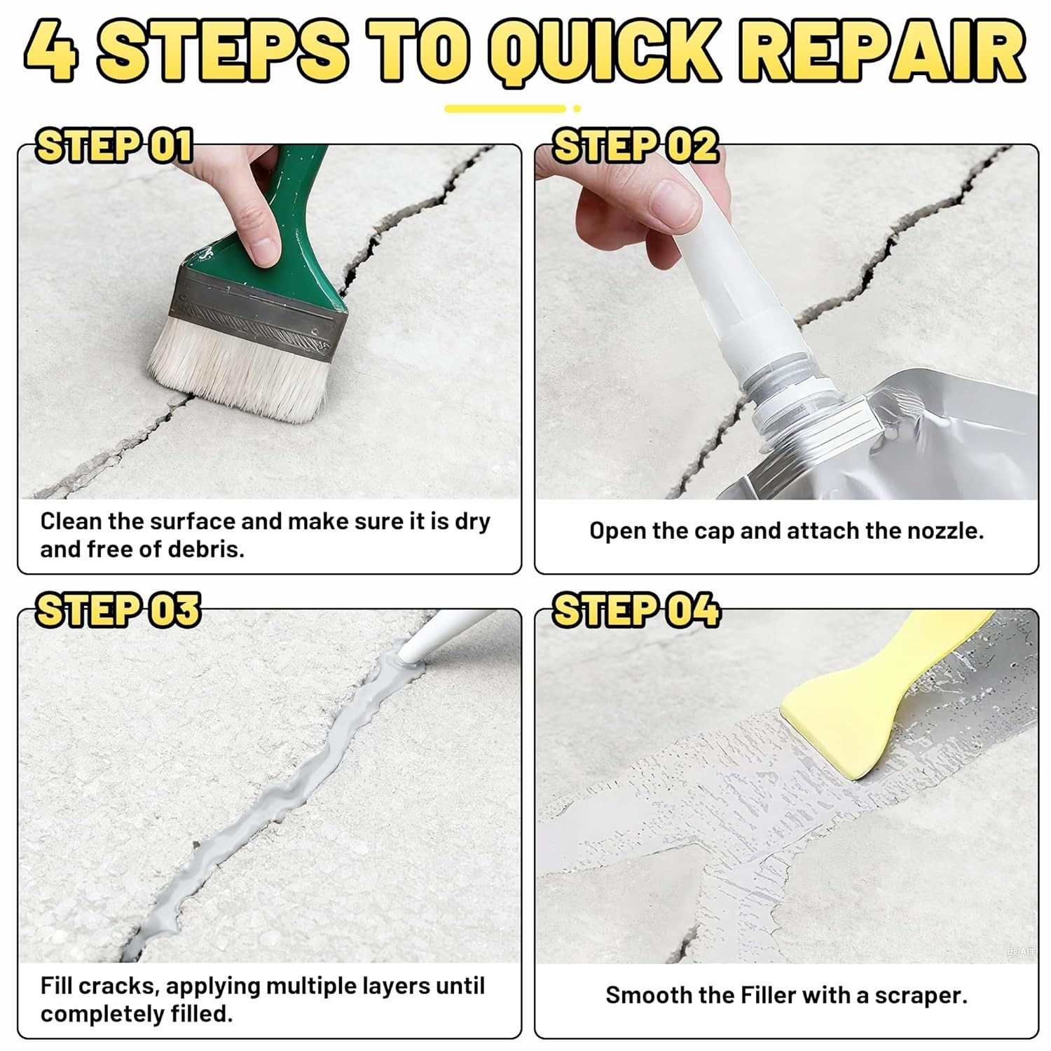 Fast-Drying 8LB Concrete Repair Sealant – Waterproof & High Elasticity Formula