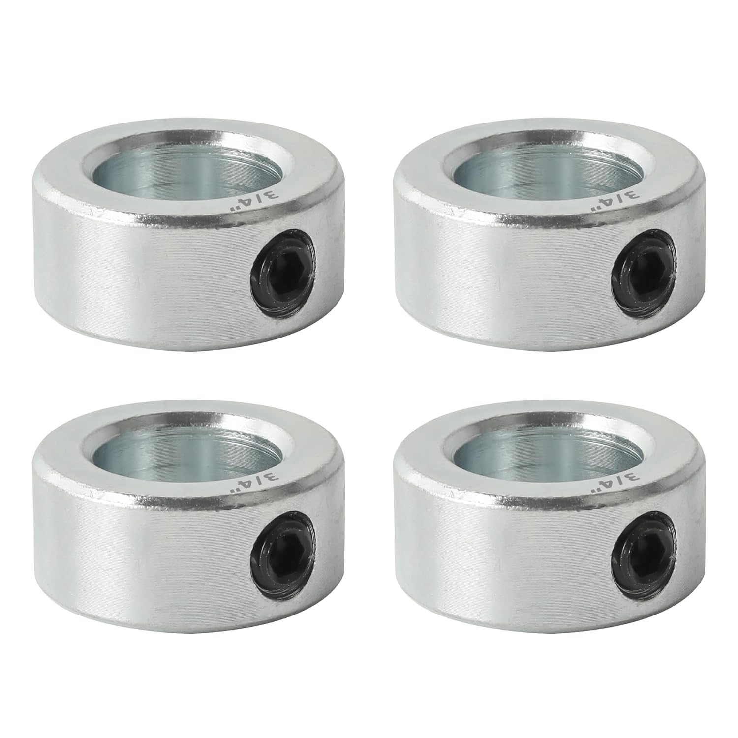 4 Pack Zinc Plated Carbon Steel 3/4″ Bore Shaft Collars Screw Style for Auto/Ind