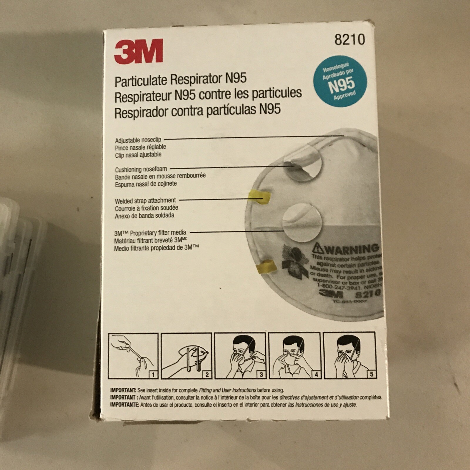3M 8210 N95 Particulate Respirator 20 Masks EXP 6 2026 3M Safe Guard New Box