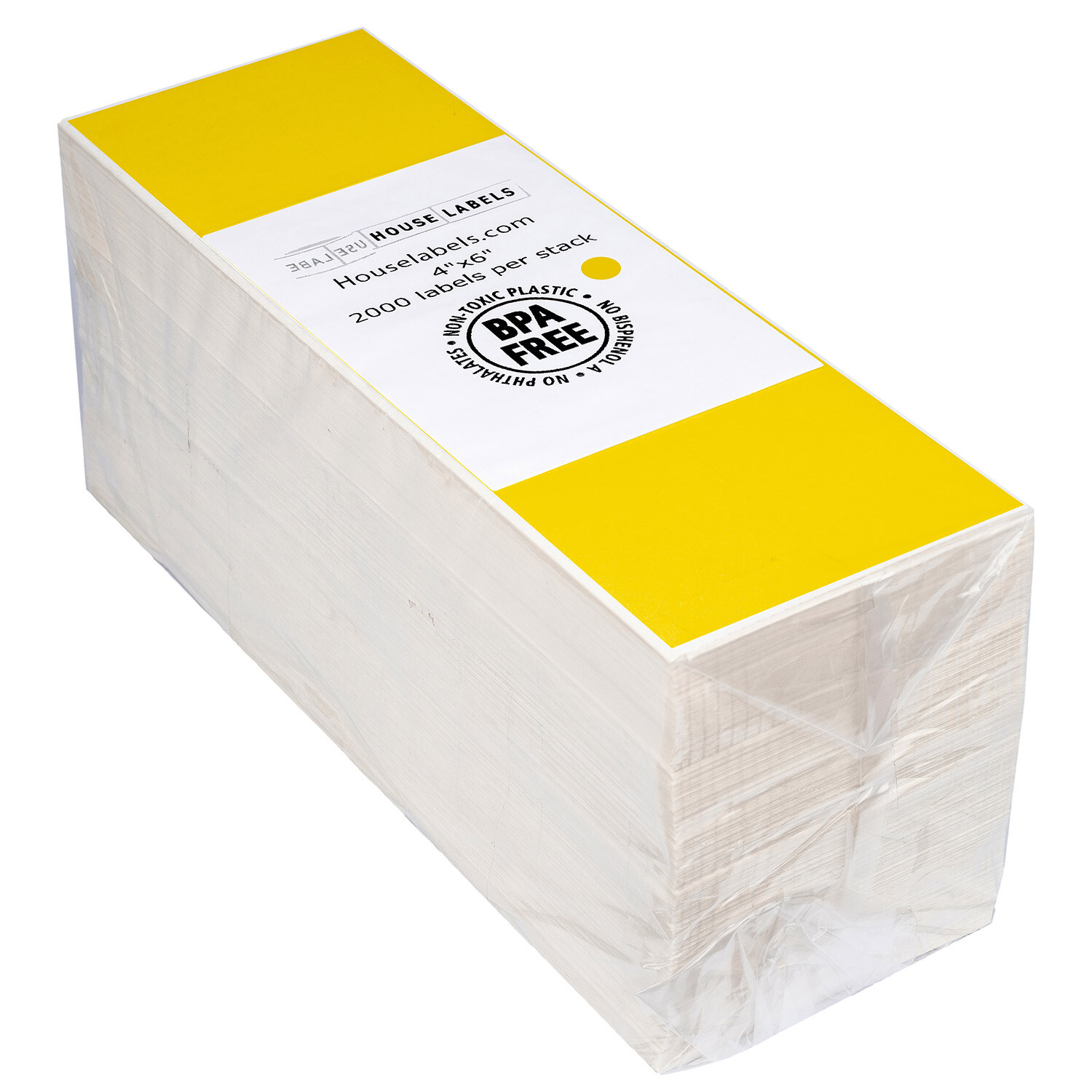 ZEBRA 4″ x 6″ Fanfold YELLOW Direct Thermal (1) stack 2,000 Labels per Stack