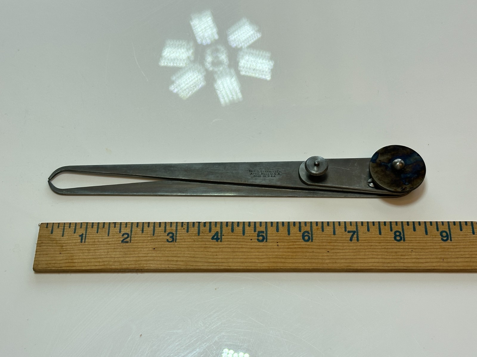 NEW Starrett Tools USA No. 39 8″ Long LOCK Joint Inside Caliper, New Old Stock