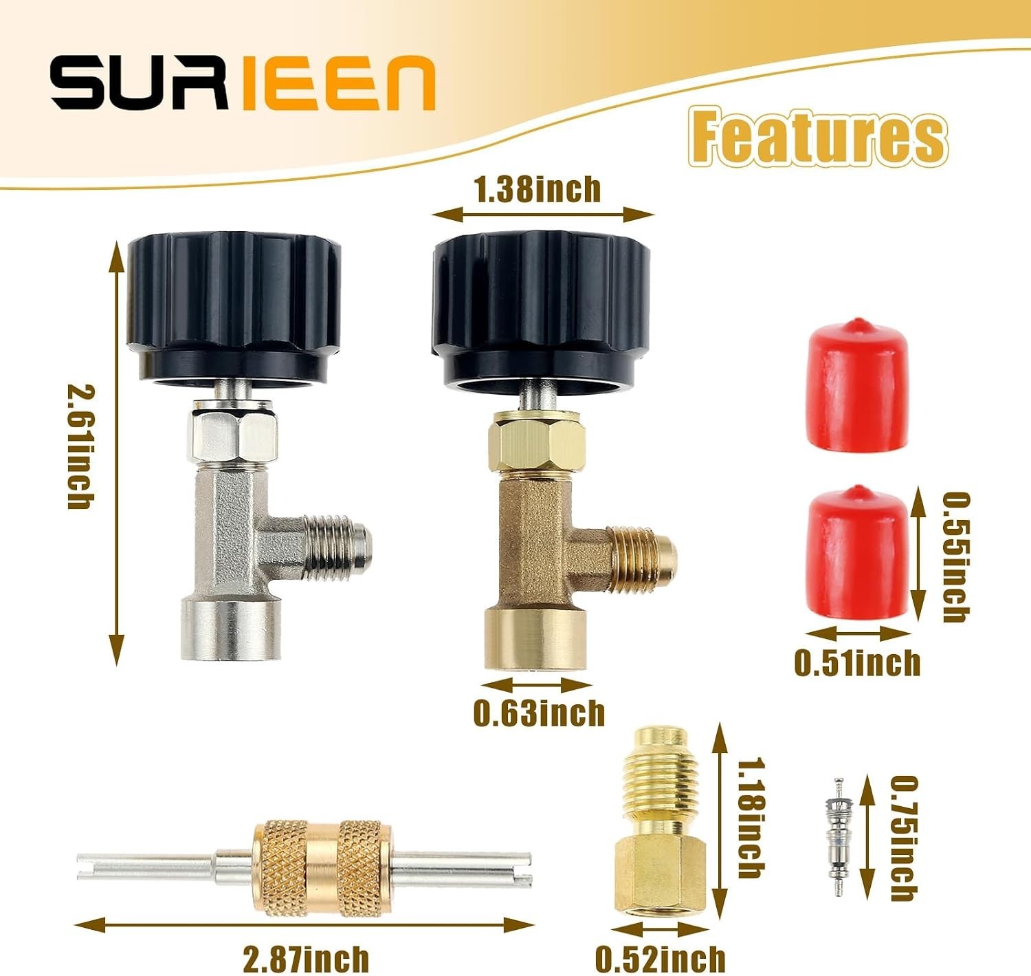 R134A Can Tap Valve – Self-Sealing & Puncture Style w/ Tank Adapter for A/C
