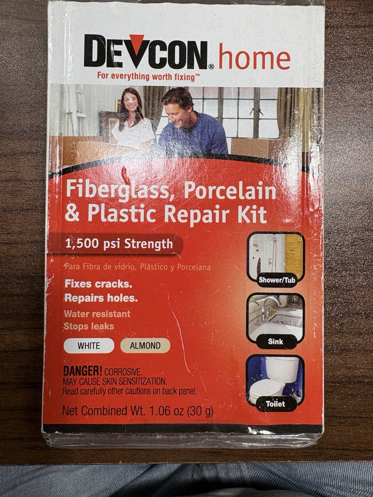 Devcon 002-90216 Fiberglass, Porcelain and Plastic Repair Kit – White/Almond