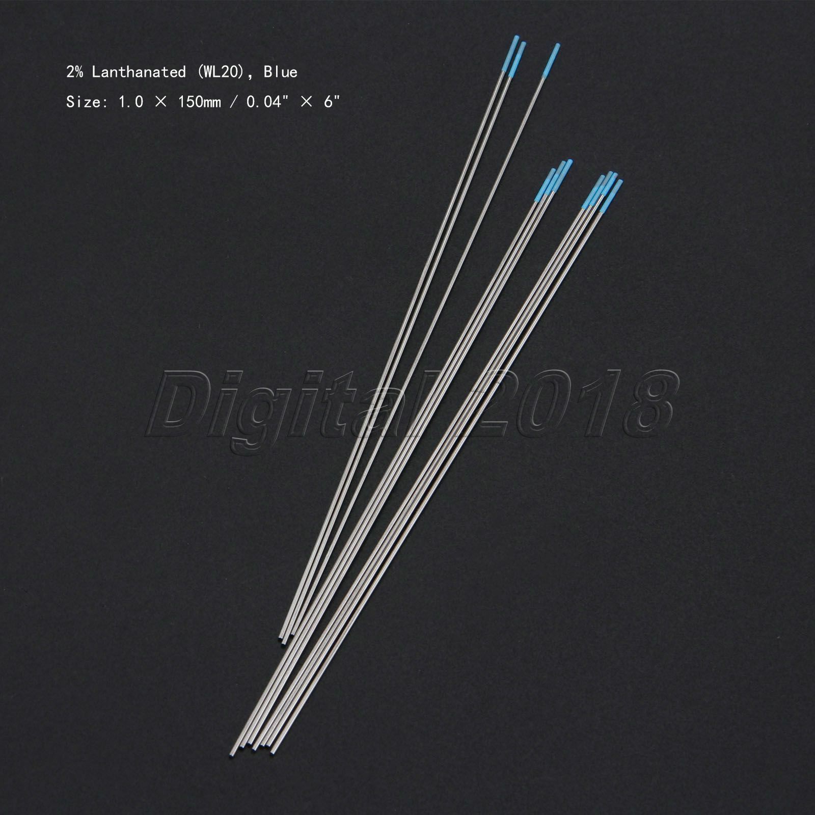 10Pcs WL20 2% Lanthanated Sky Blue TIG Welding Tungsten Electrode 1.0mm x 150mm