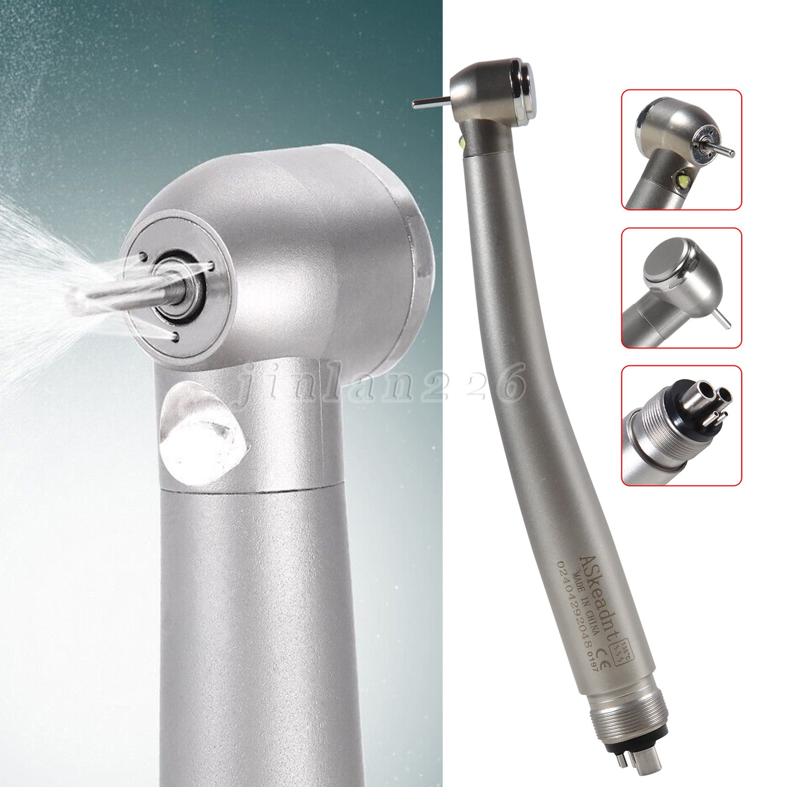 Dental LED E-Generator Fiber Optic High Speed Handpiece 4 Hole NSK Style