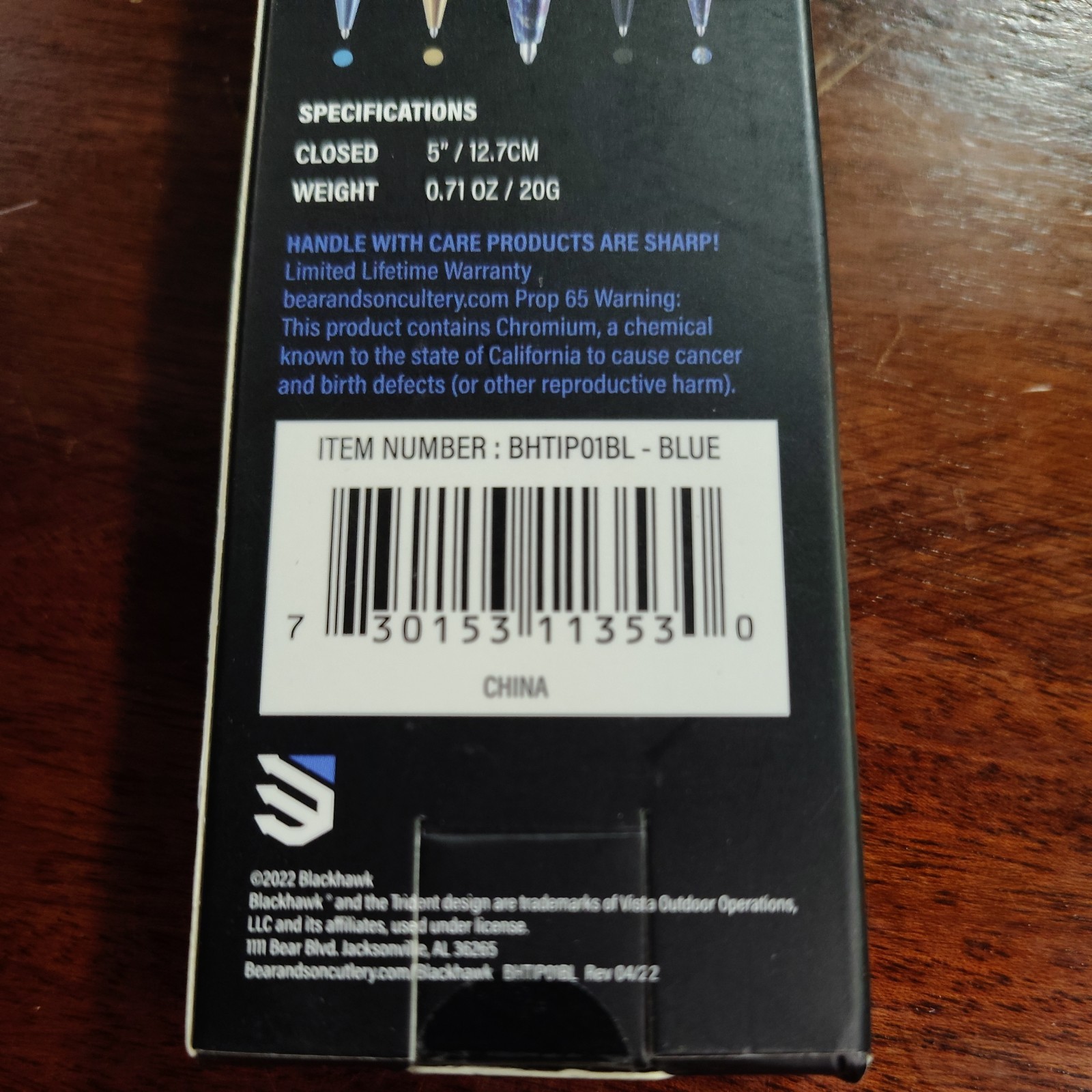 Blackhawk Bolt Action Blue Titanium Pen IP01BL