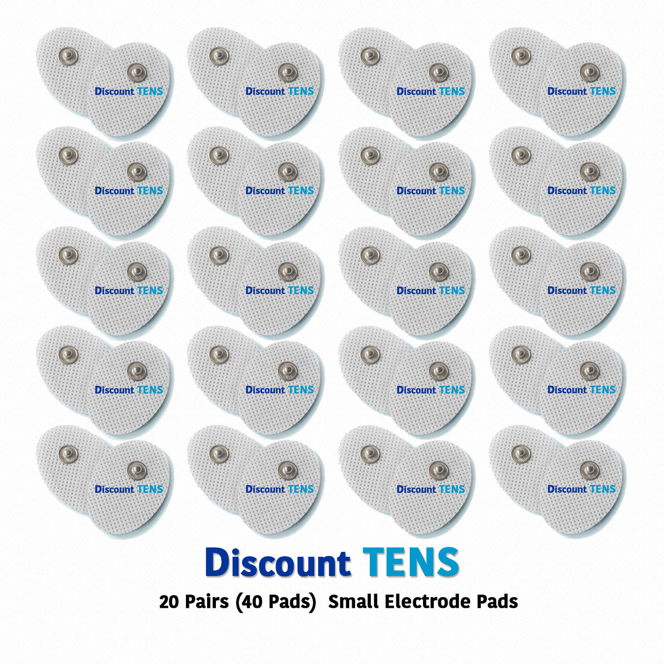TENS Small Snap On Electrode Pads, 20 Pairs (40 Pads)