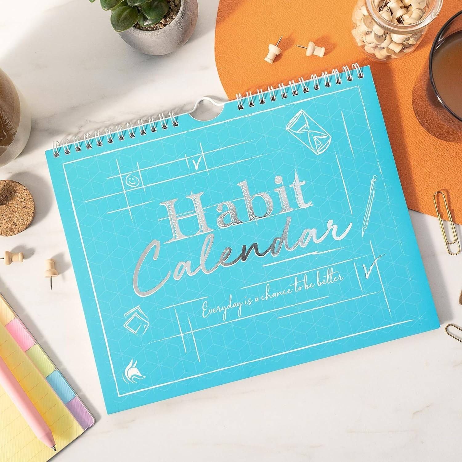 Clever Fox Habit Tracker Calendar Habit & Goal Planner Journal (Turquoise)