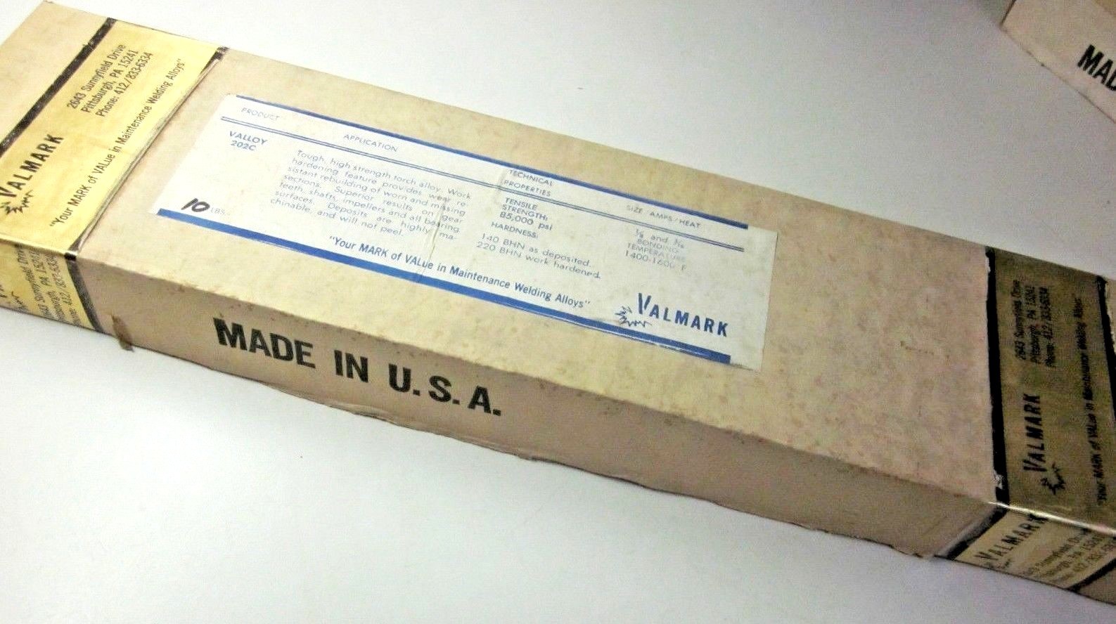 Valmark USA 3/16″ Bronze Work Hardening 85 KSI 140-220 BHN 3 Brazing Rods Sticks