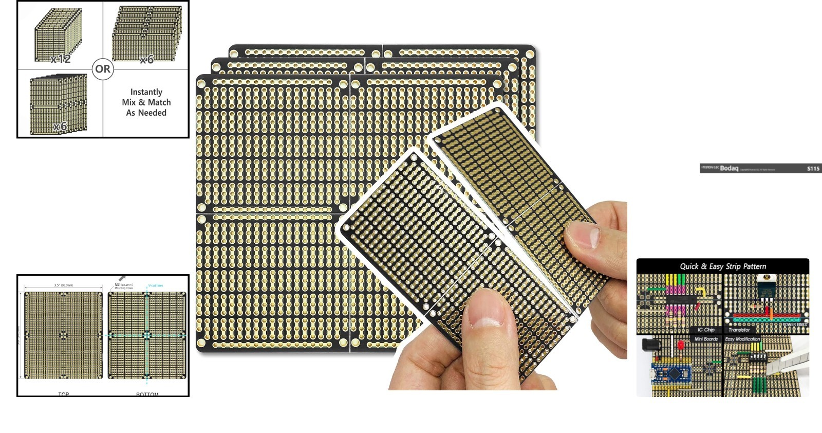 Lead Free Gold-Plated PCB Prototype Board, 3 Pack, for Secure Circuit Design
