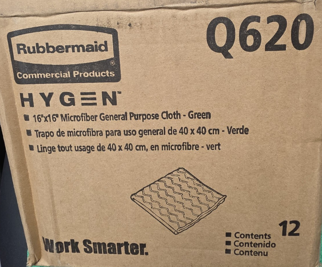 Rubbermaid Hygen 16″ x 16″ Blue Microfiber General Purpose Cloth Q620/Box of 12