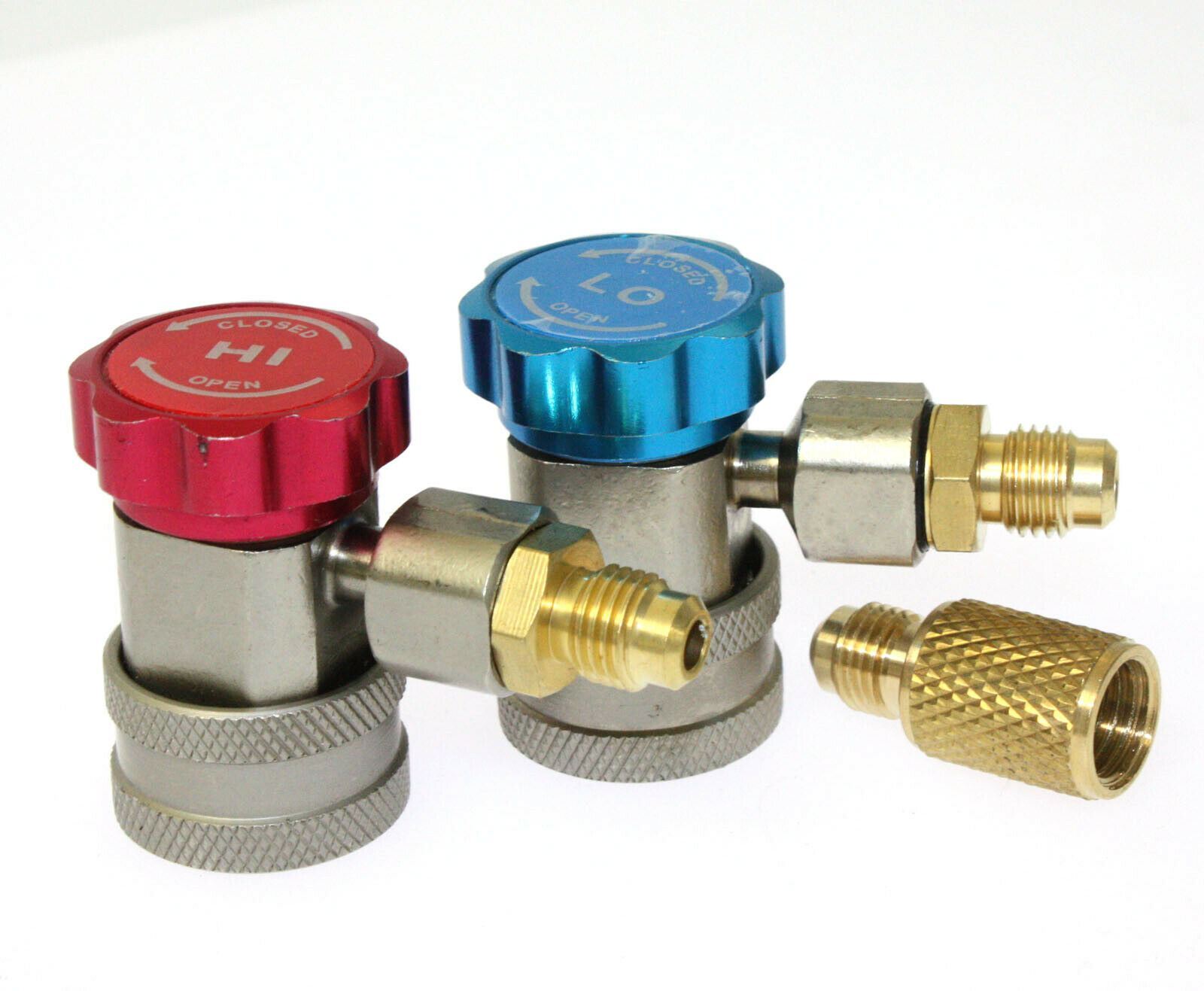 Deluxe Adjustable AC R134a Quick Coupler Connector Adapter 1/4″ SAE HVAC