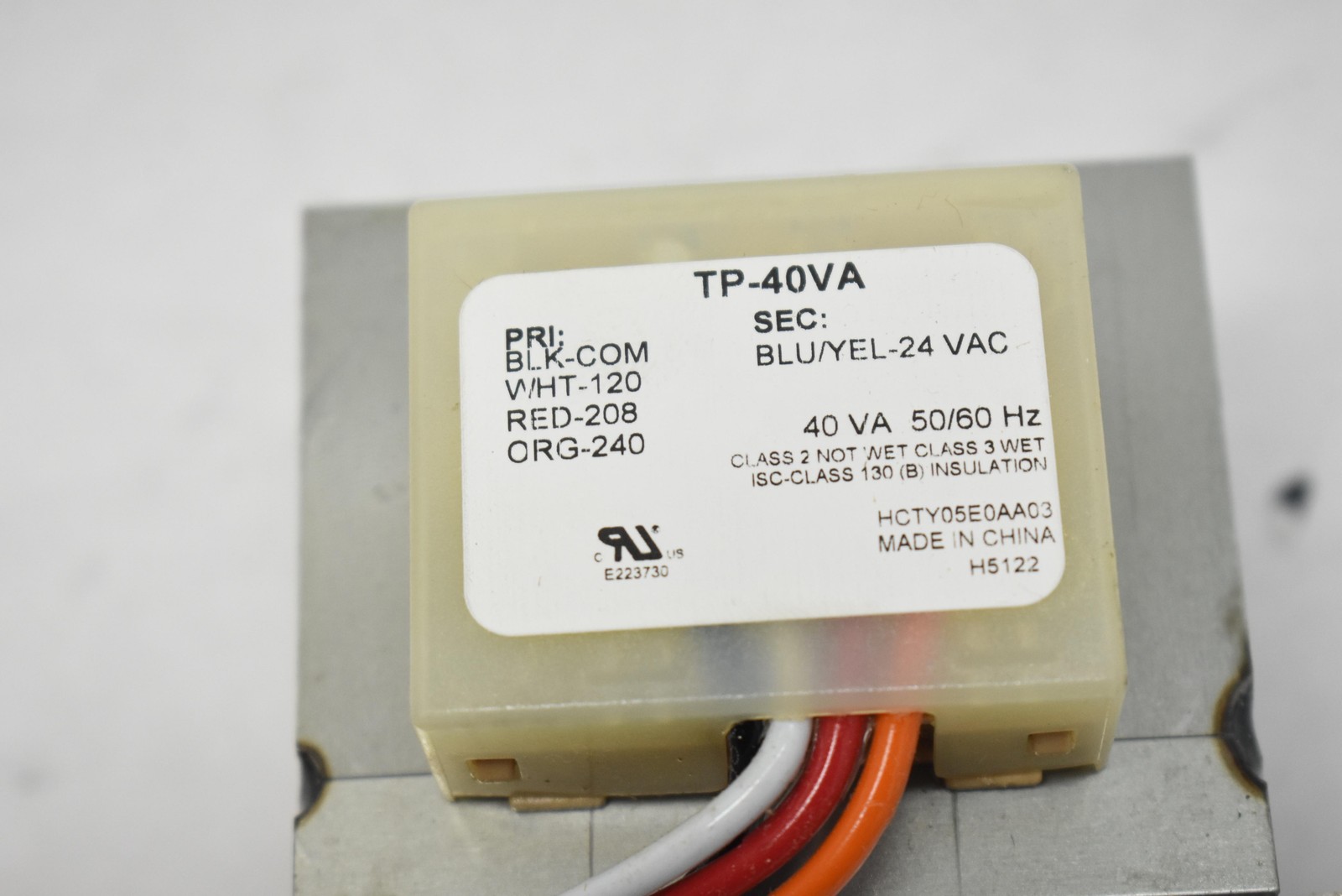 Hartland Controls TP-40VA 40VA Transformer 120/208/240V To 24VAC HCTY05E0AA03