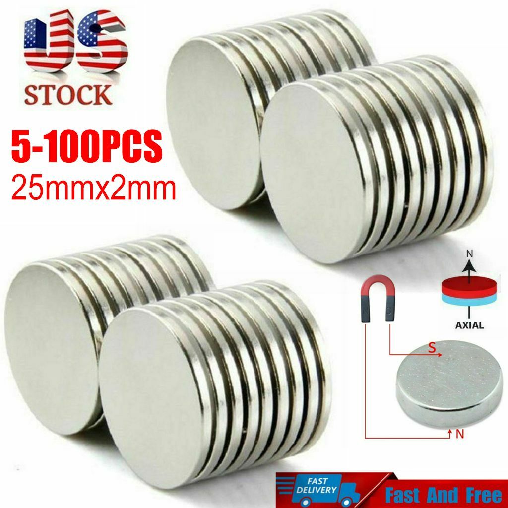 Lot Super Strong Round Disc N35 Magnets Rare Earth Neodymium 25mm x 2mm