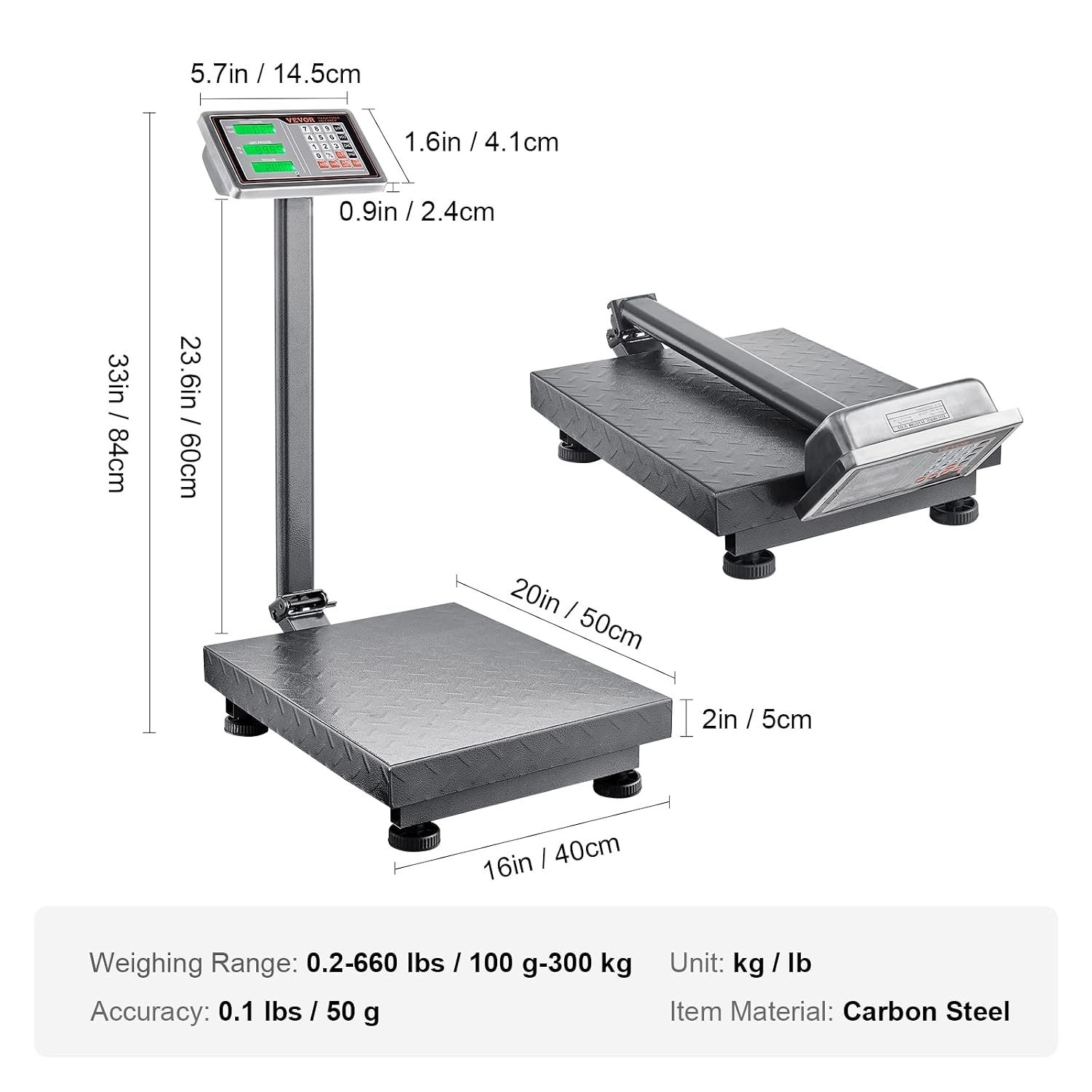 660 lbs Computing Digital Platform Scale with High Accuracy