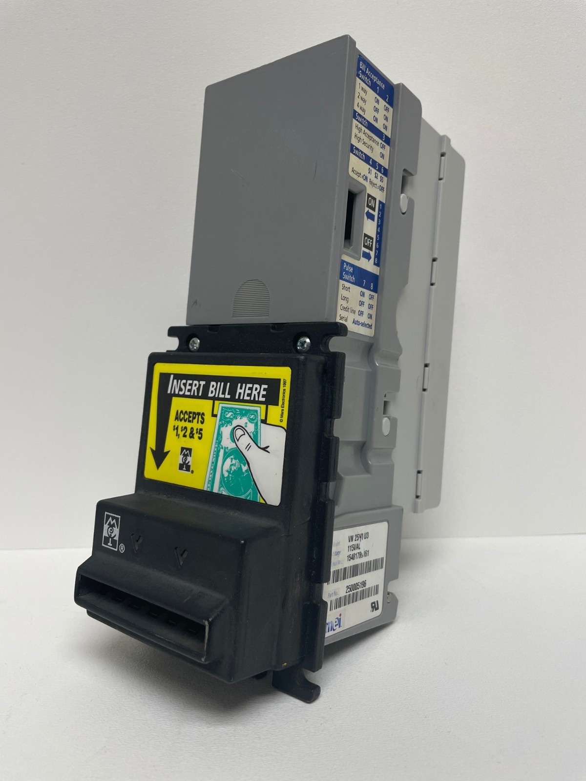 Mars VN 2541 U3 117V BILL ACCEPTOR, VALIDATOR $1&$5 *COMPLETELY REBUILT*